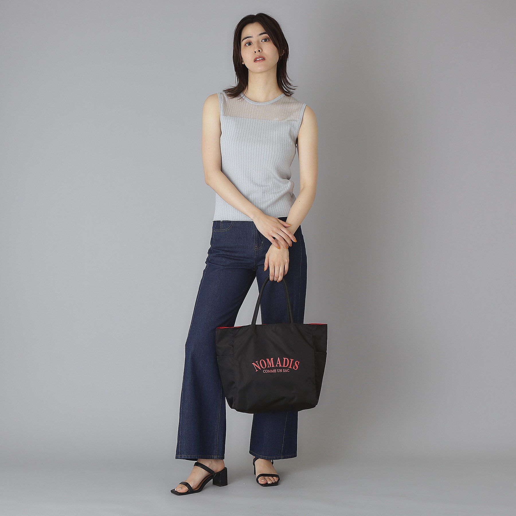 DRESSTERIOR「デコルテシアーノースリーブニット」|ニット・セーター|