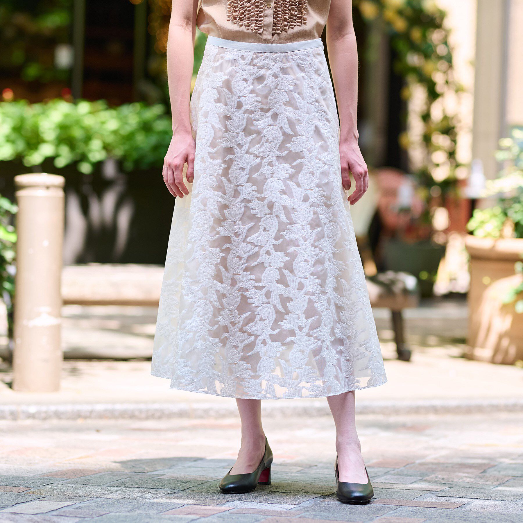 DRESSTERIOR「【きれいめ/裏地取り外し可】シアージャカードスカート」|スカート|