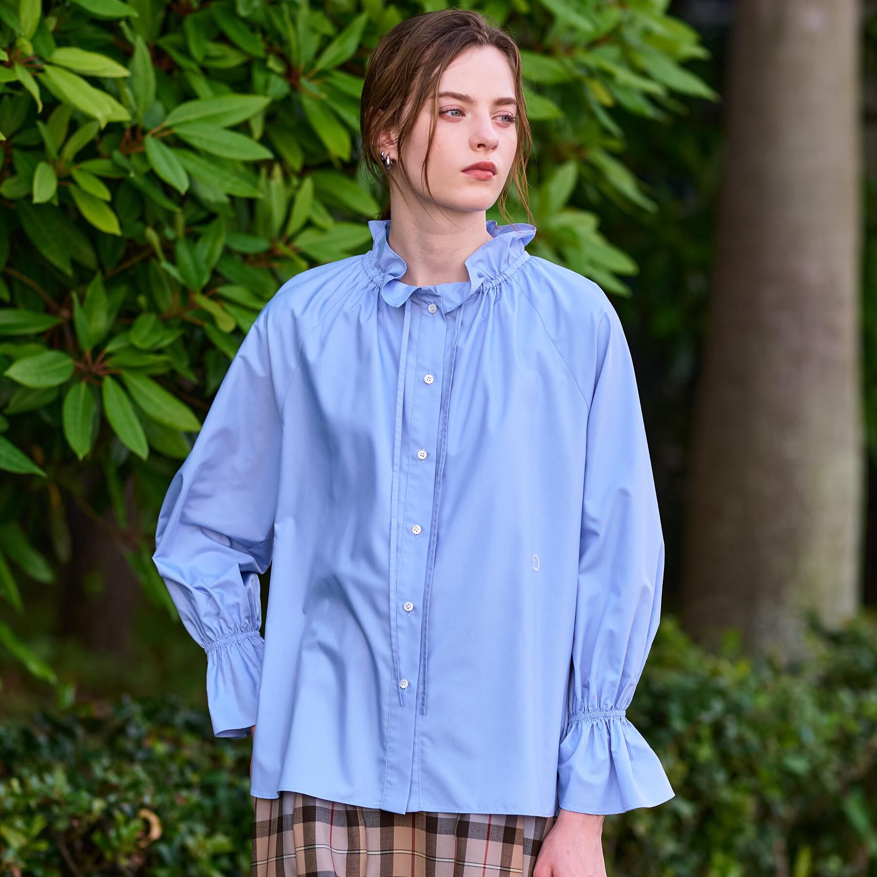 DRESSTERIOR「【洗える/フリルカラー】キャンディスリーブフリルカラーブラウス」|シャツ・ブラウス|