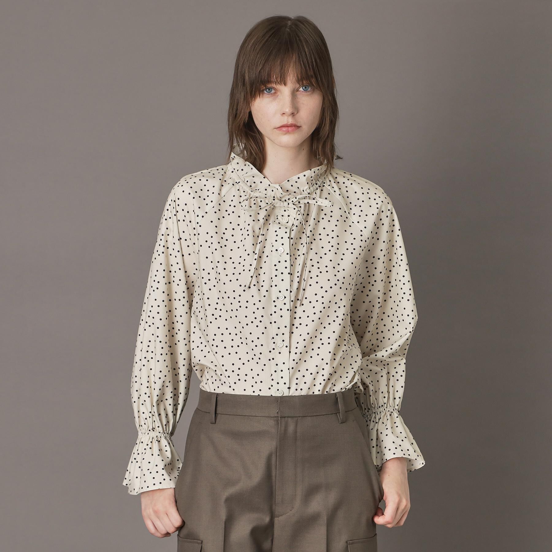 DRESSTERIOR「【洗える/フリルカラー】キャンディスリーブフリルカラーブラウス」|シャツ・ブラウス|アイボリー(104)