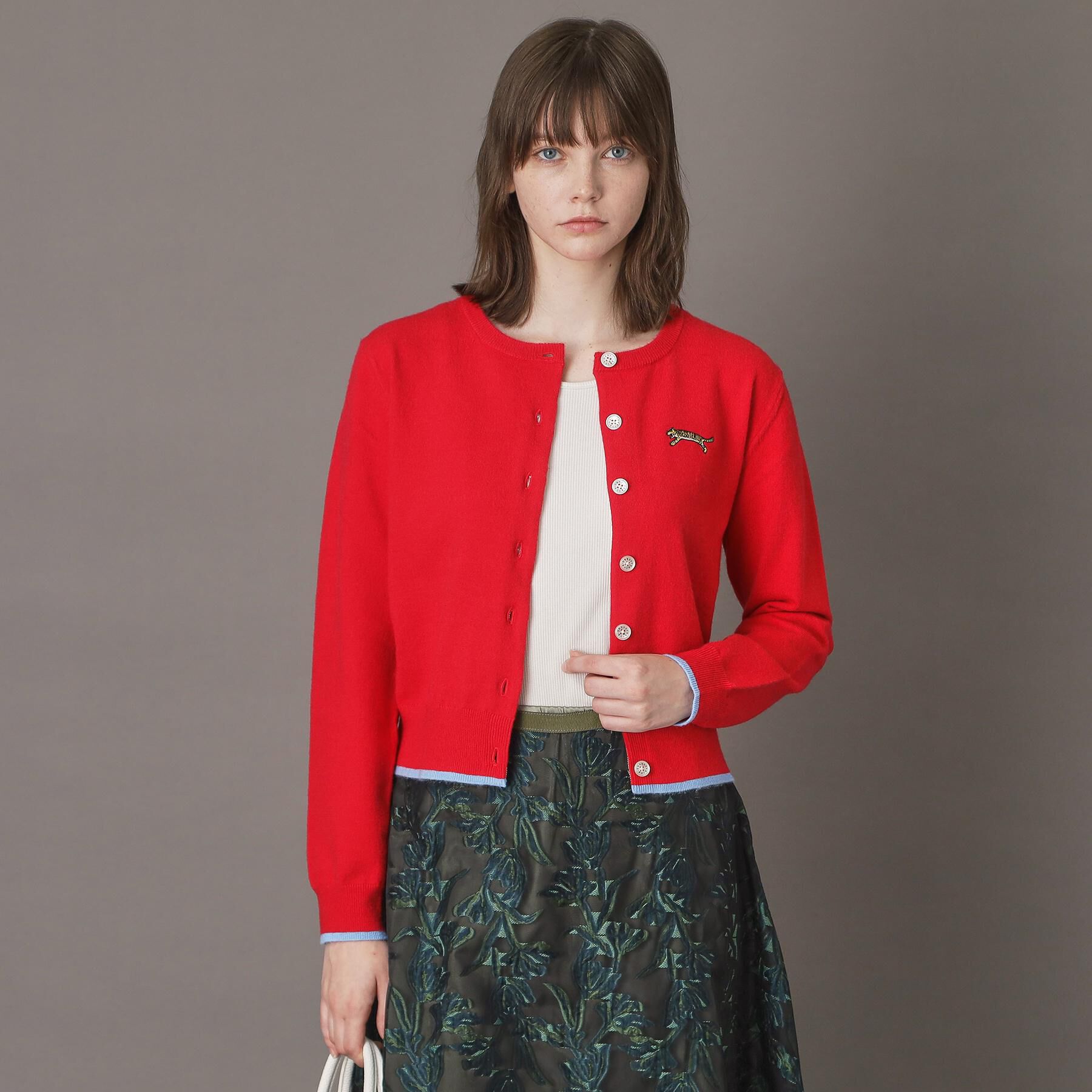 DRESSTERIOR「【CLASSY．12月号掲載】タイガーエンブロイダリークルーネックカーディガン」|カーディガン|