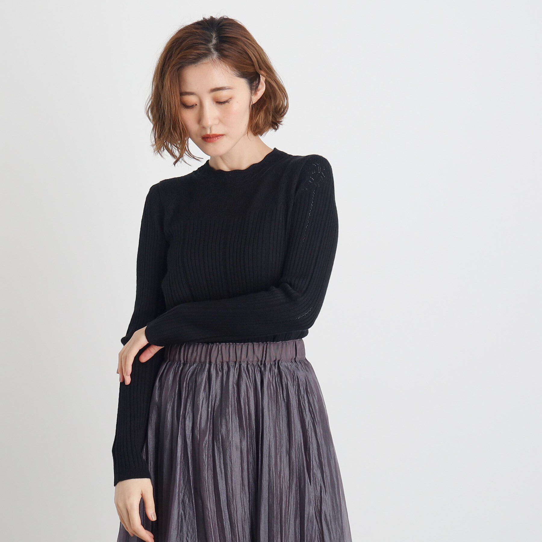 grove「レース編みリブニット」|ニット・セーター|