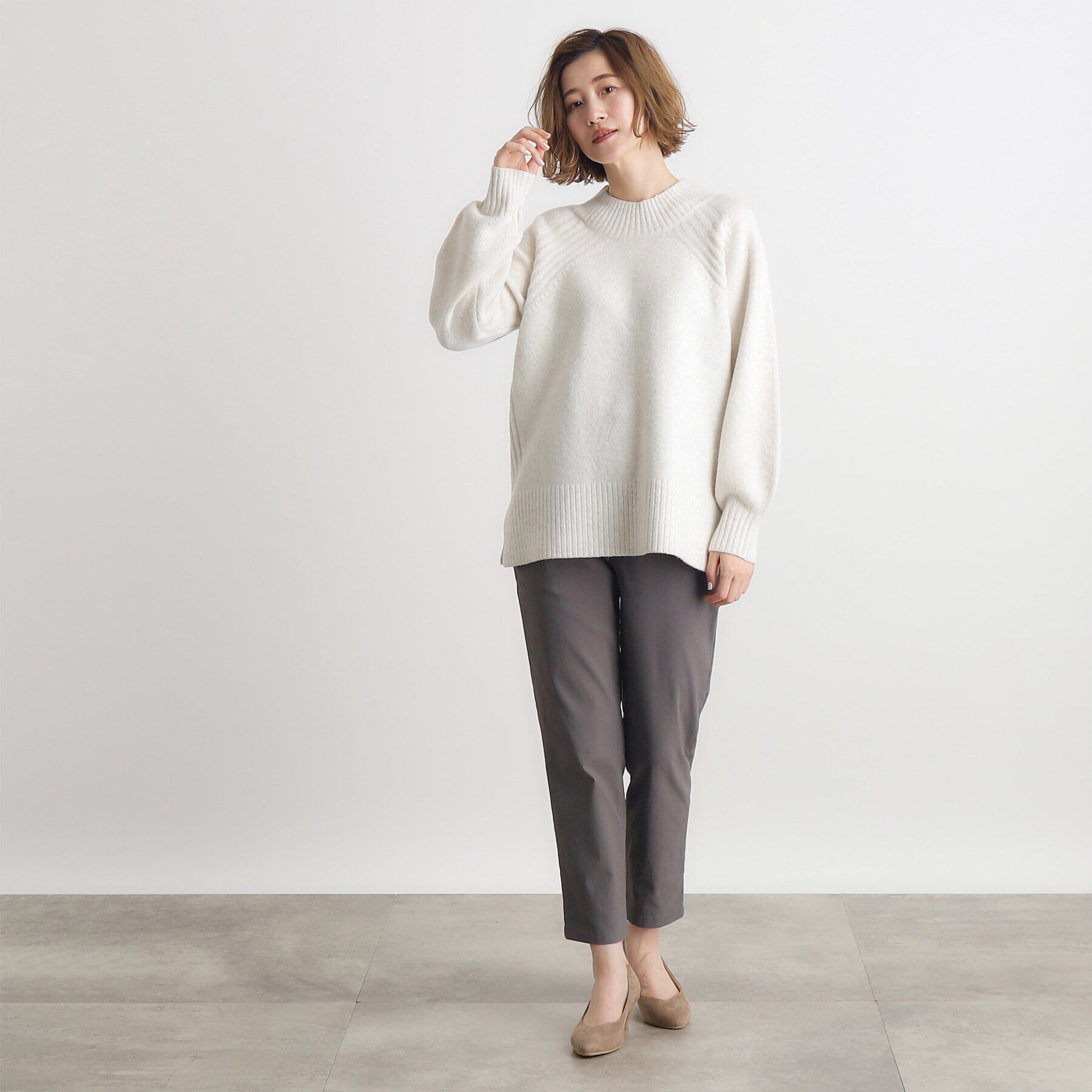 grove「【洗える】ミルドライクウール混天竺プルオーバー」|ニット・セーター|