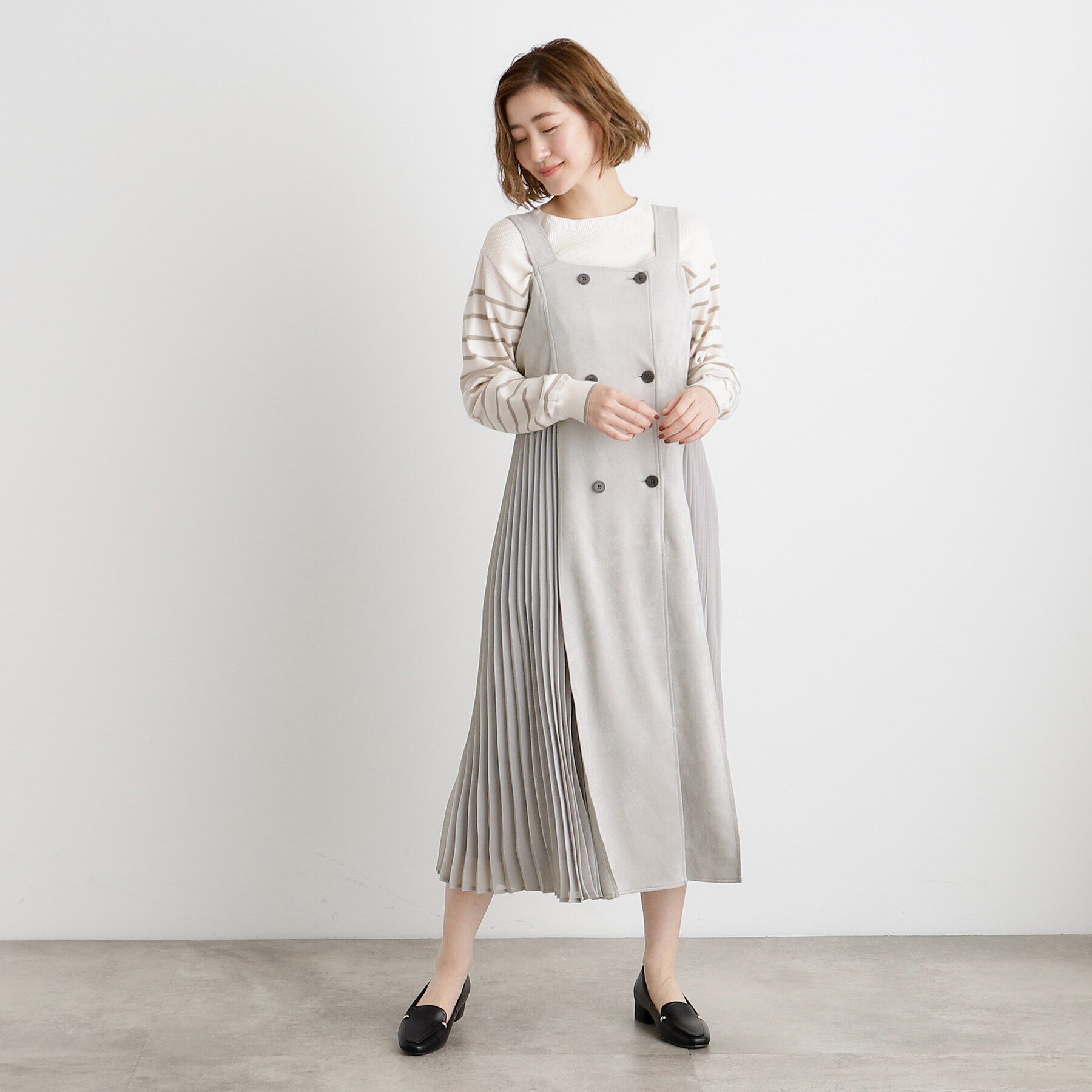 grove「マシュマロタッチサイドプリ―ツワンピース」|ワンピース|