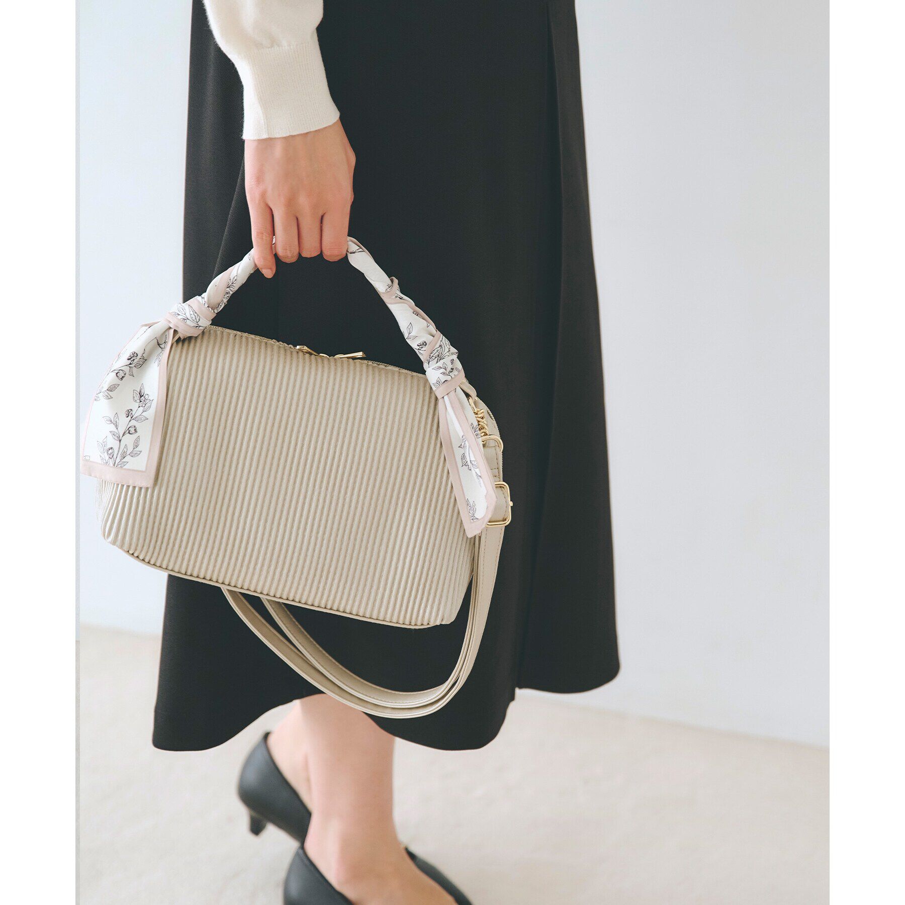 grove「人間工学プリーツサイドチェーンショルダー」|ショルダー・メッセンジャー|ピンクゴールド(00