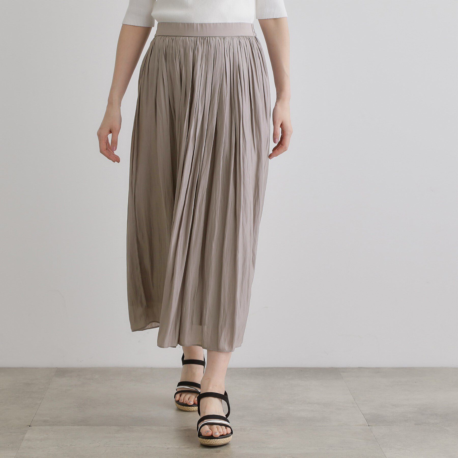 grove「割線サテンギャザースカート」|スカート|