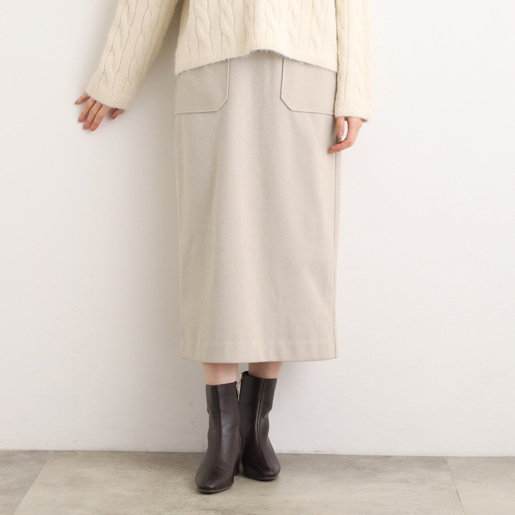 grove「起毛ジャカードナロースカート」|スカート|グレージュ(050)