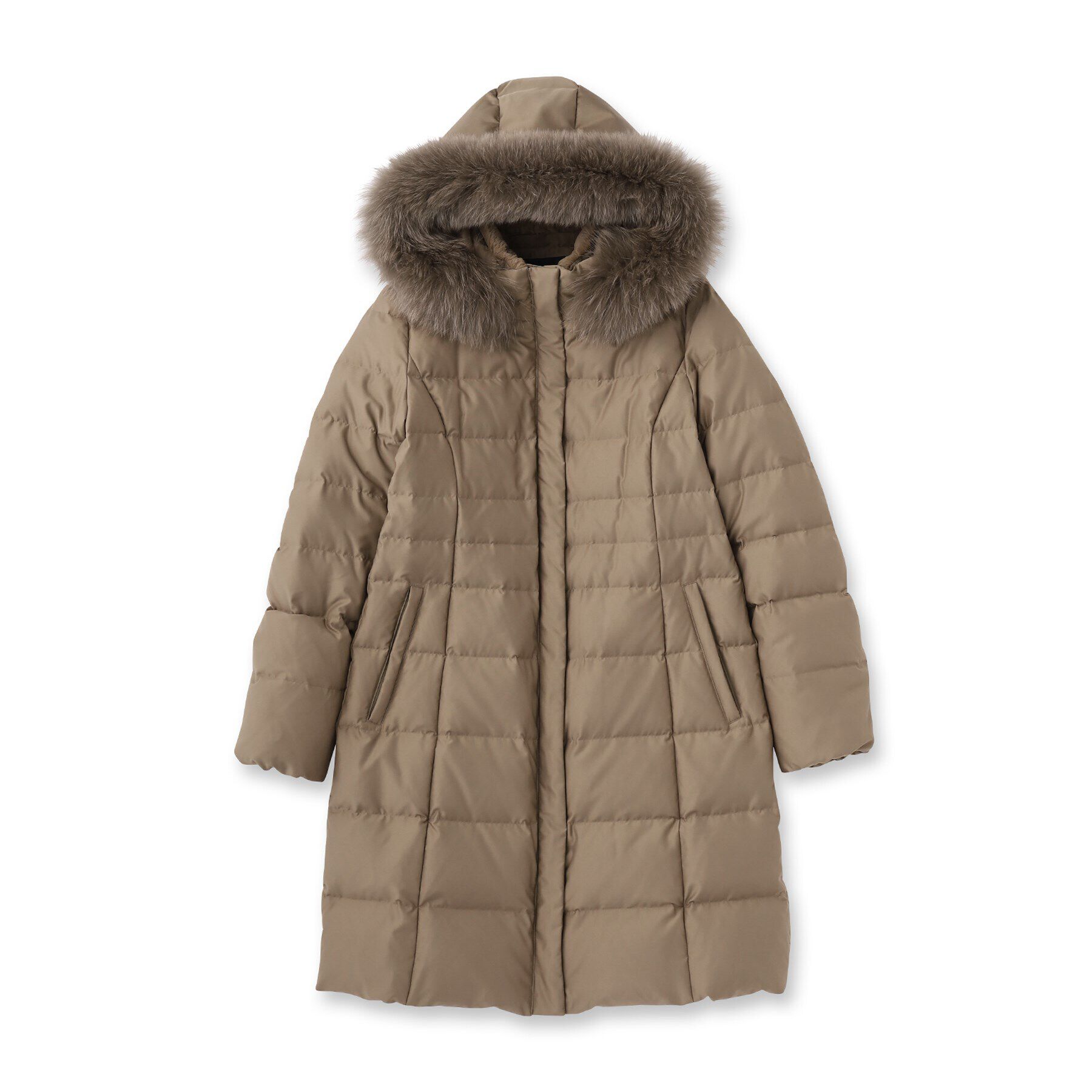 INDIVI「【リニューアル！／マルチWAY／フォックスファー／ロング丈】リサイクルダウンコート」|ダウン|