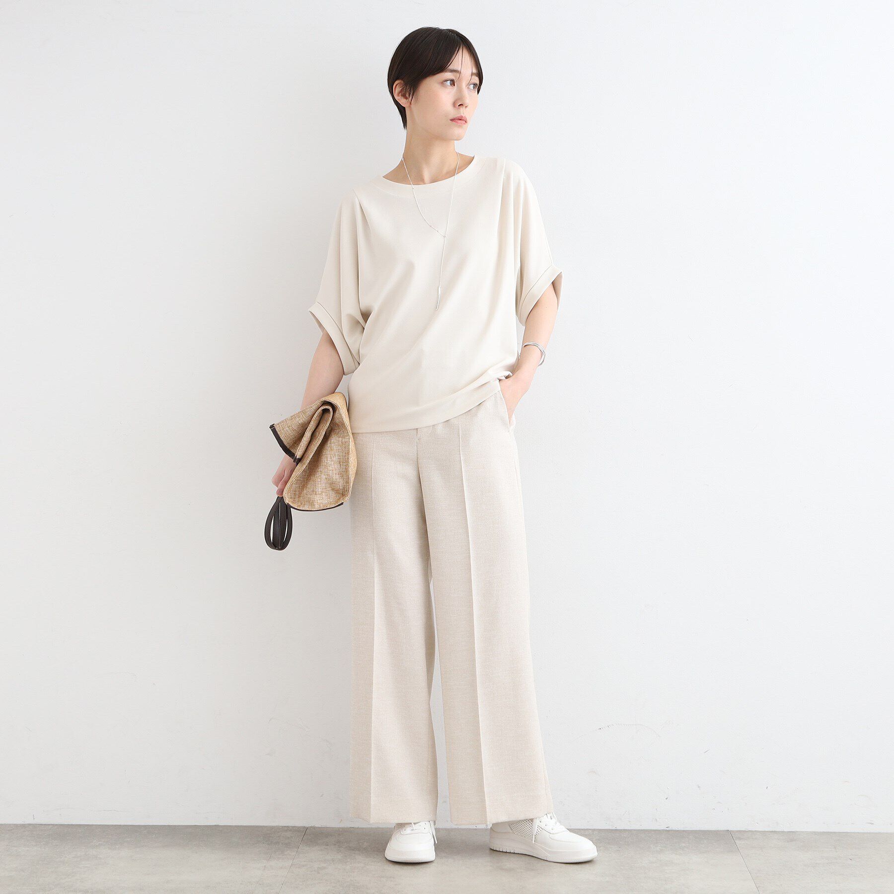 INDIVI「【洗える／UVケア】ドルマンスリーブフォルムトップス」|Tシャツ・カットソー|