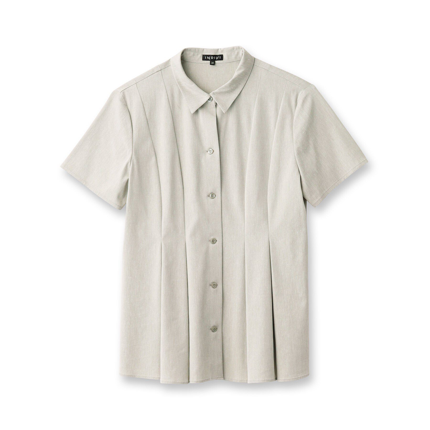 INDIVI「【洗える／UVケア／接触冷感／SETUP可能】麻混切り替えデザインブラウス」|シャツ・ブラウス|