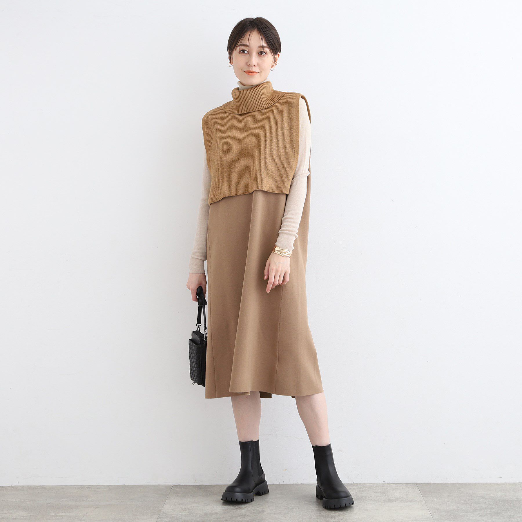 INDIVI「【洗える／2WAY】タートルネックニットケープ」|ニット・セーター|