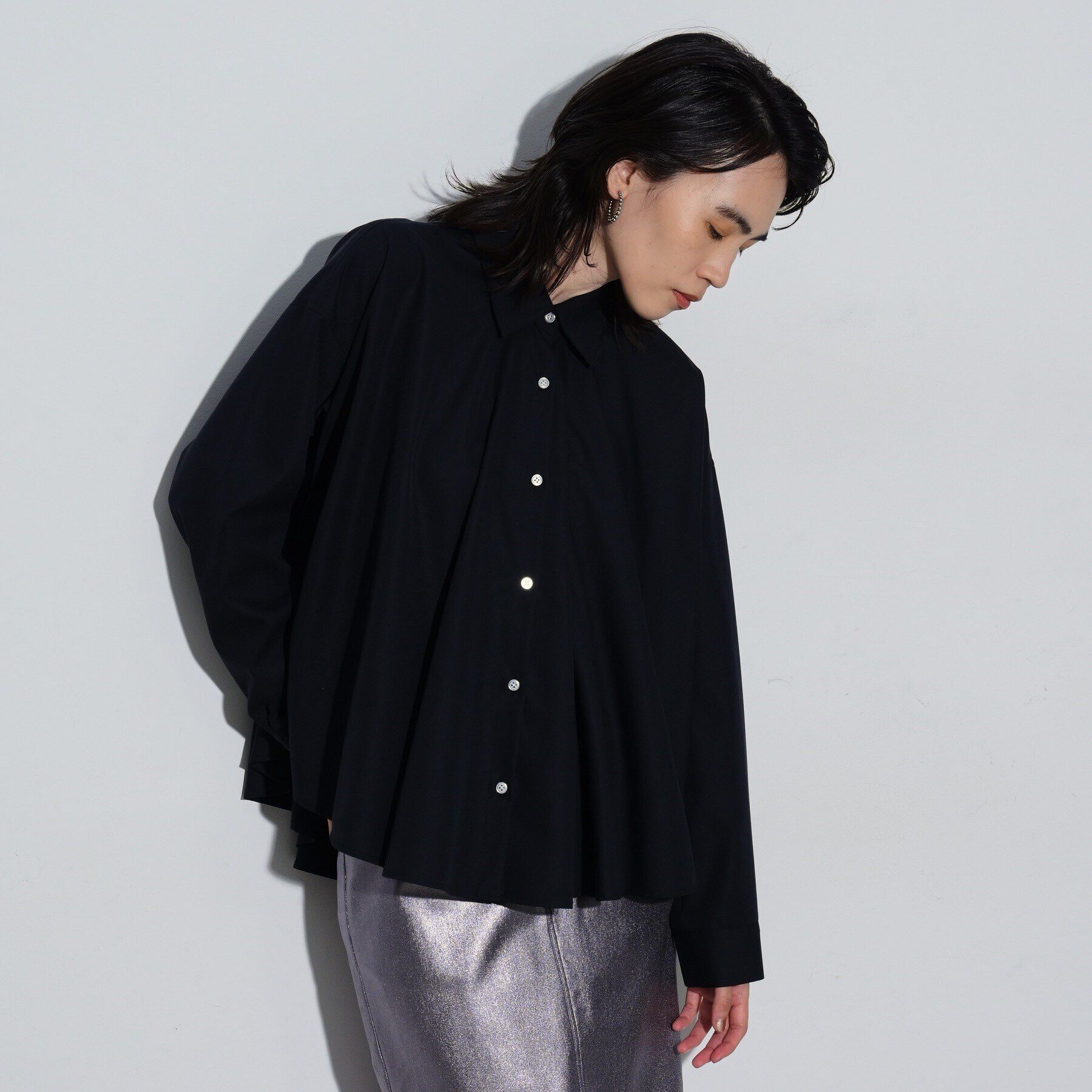 GALLEST「フレアブロードシャツ」|シャツ・ブラウス|ﾌﾞﾗｯｸ(019)