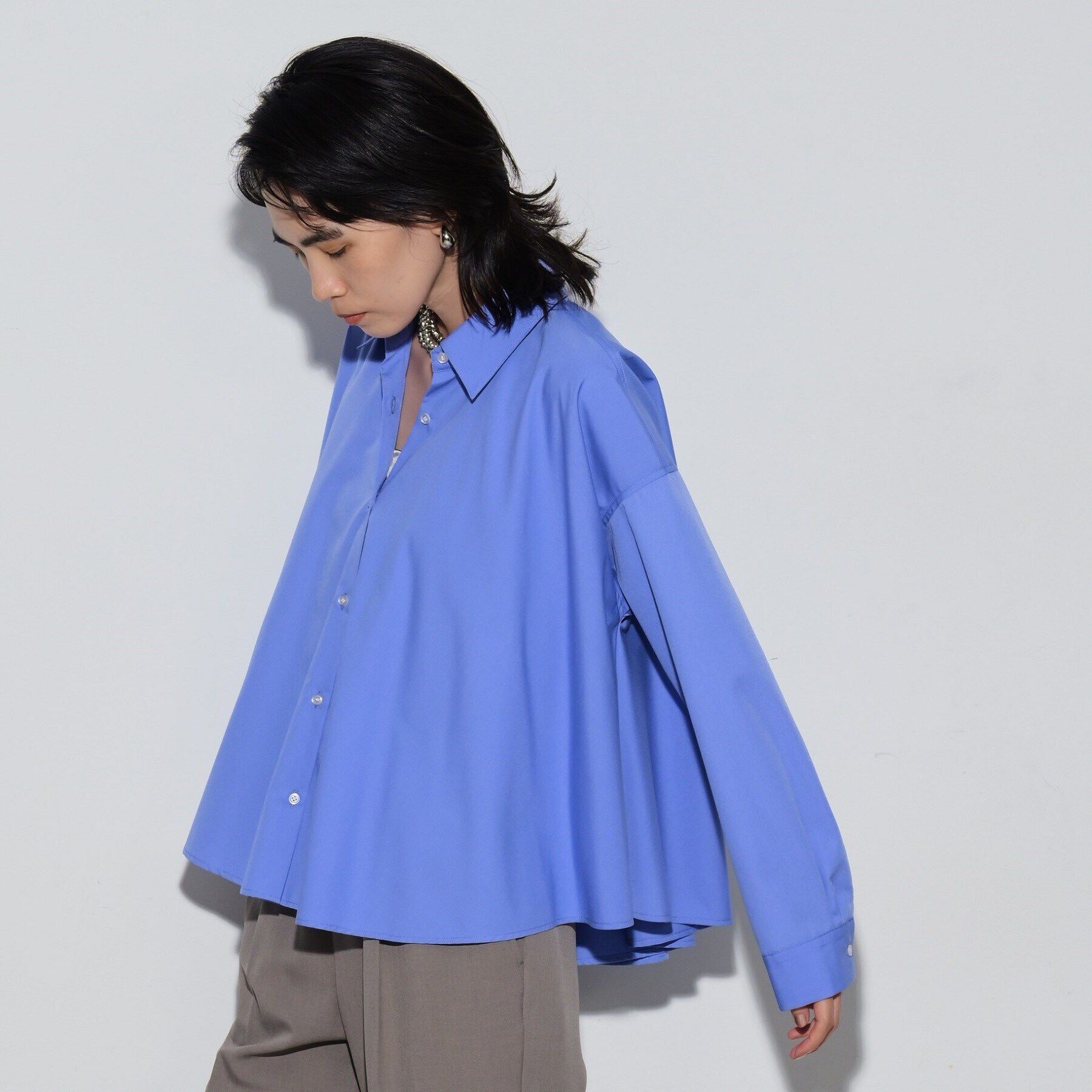 GALLEST「フレアブロードシャツ」|シャツ・ブラウス|ﾌﾞﾙｰ(091)