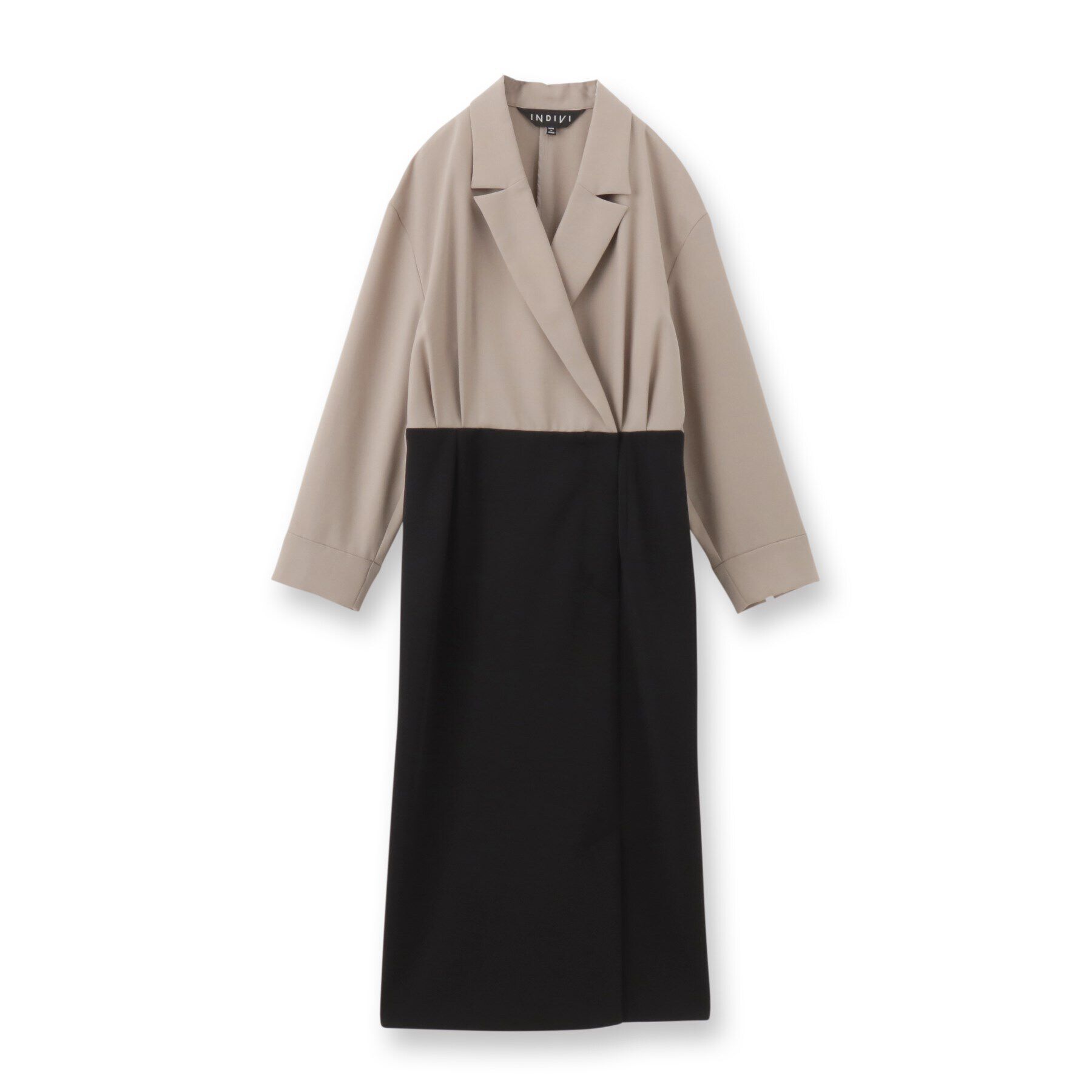 INDIVI「【洗える／日本製】ジャケットコンビワンピース」|ワンピース|