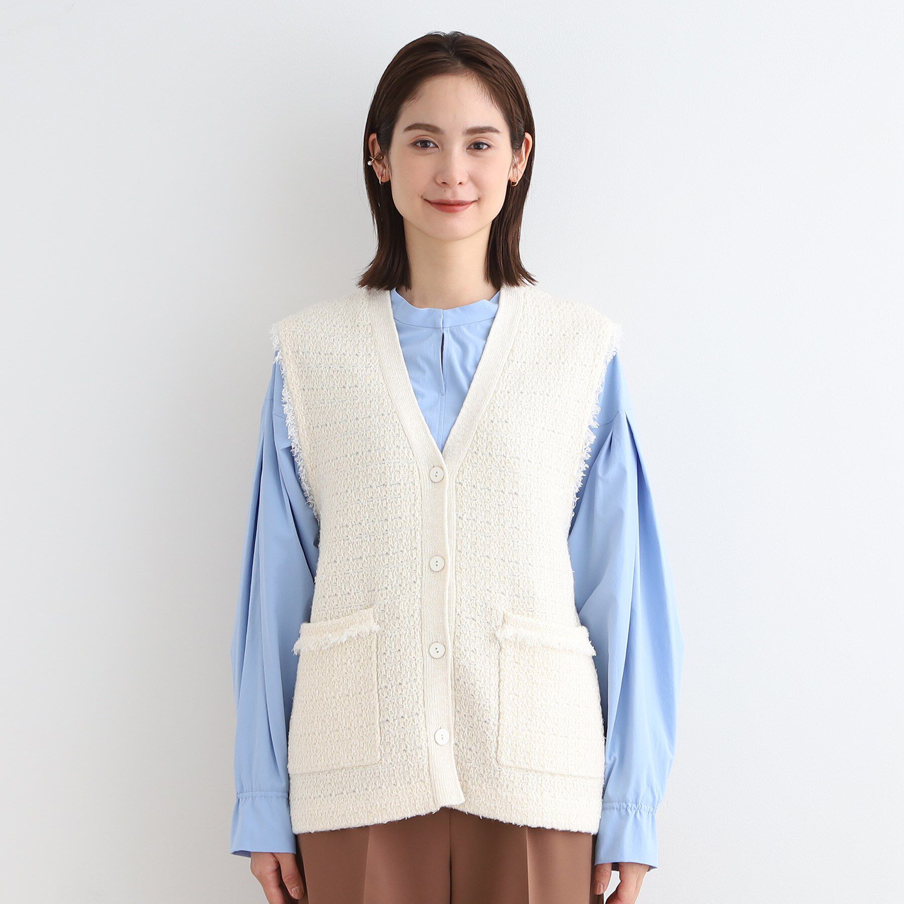 INDIVI「【トレンド】ツィードジレニット」|ベスト・ジレ|