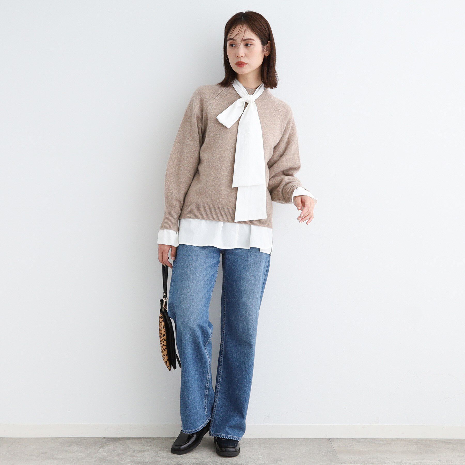 INDIVI「【カシミヤ混】ボリュームスリーブ ボトルネックニット」|ニット・セーター|