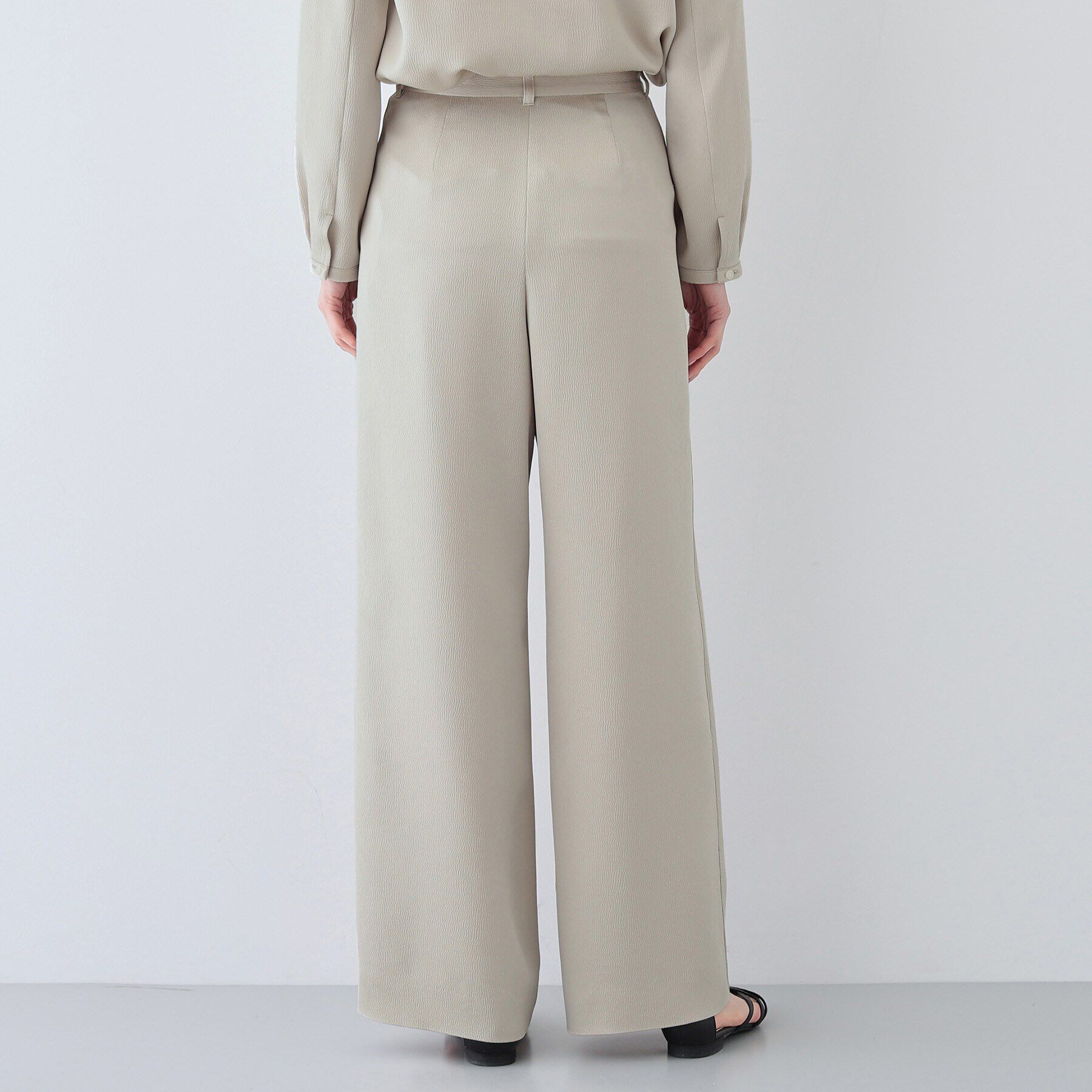 INDIVI「【日本製／SETUP可能】サイドライン ワイドパンツ」|その他|