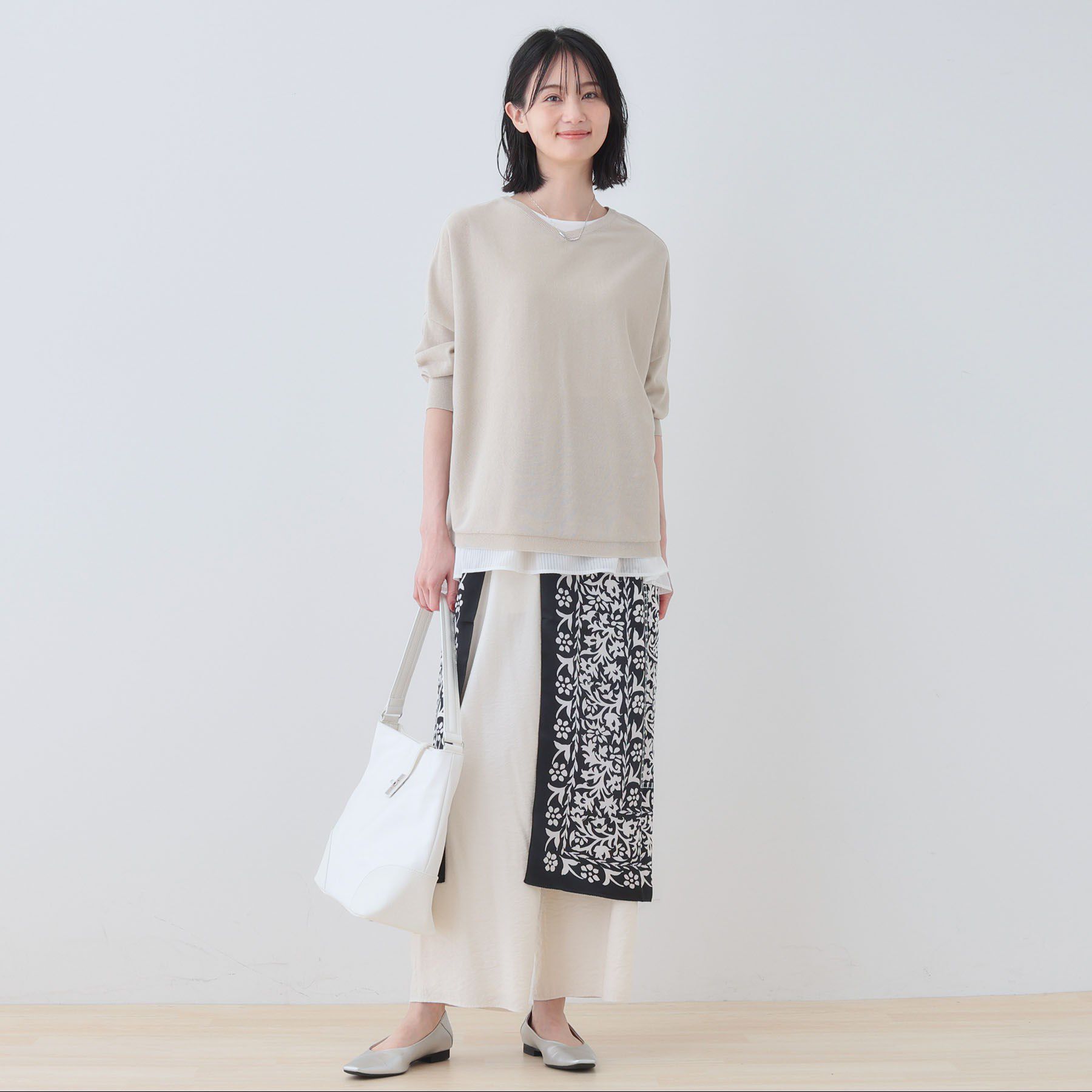 INDIVI「【洗える】コットンリネン ドルマンニット」|ニット・セーター|