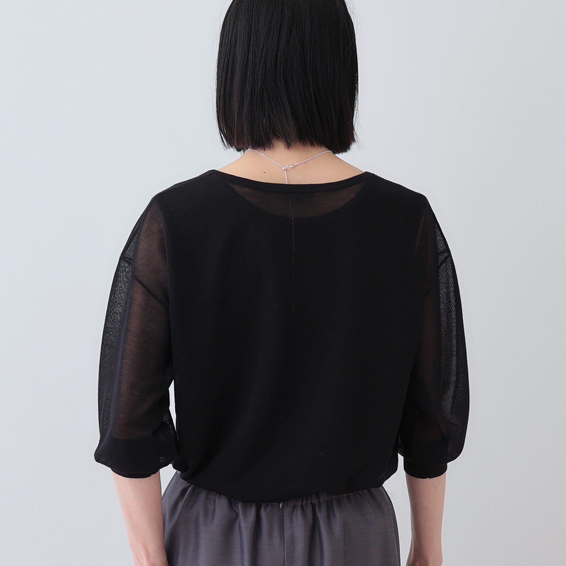 INDIVI「【洗える／シアーラメ】レイヤード風ニット」|ニット・セーター|