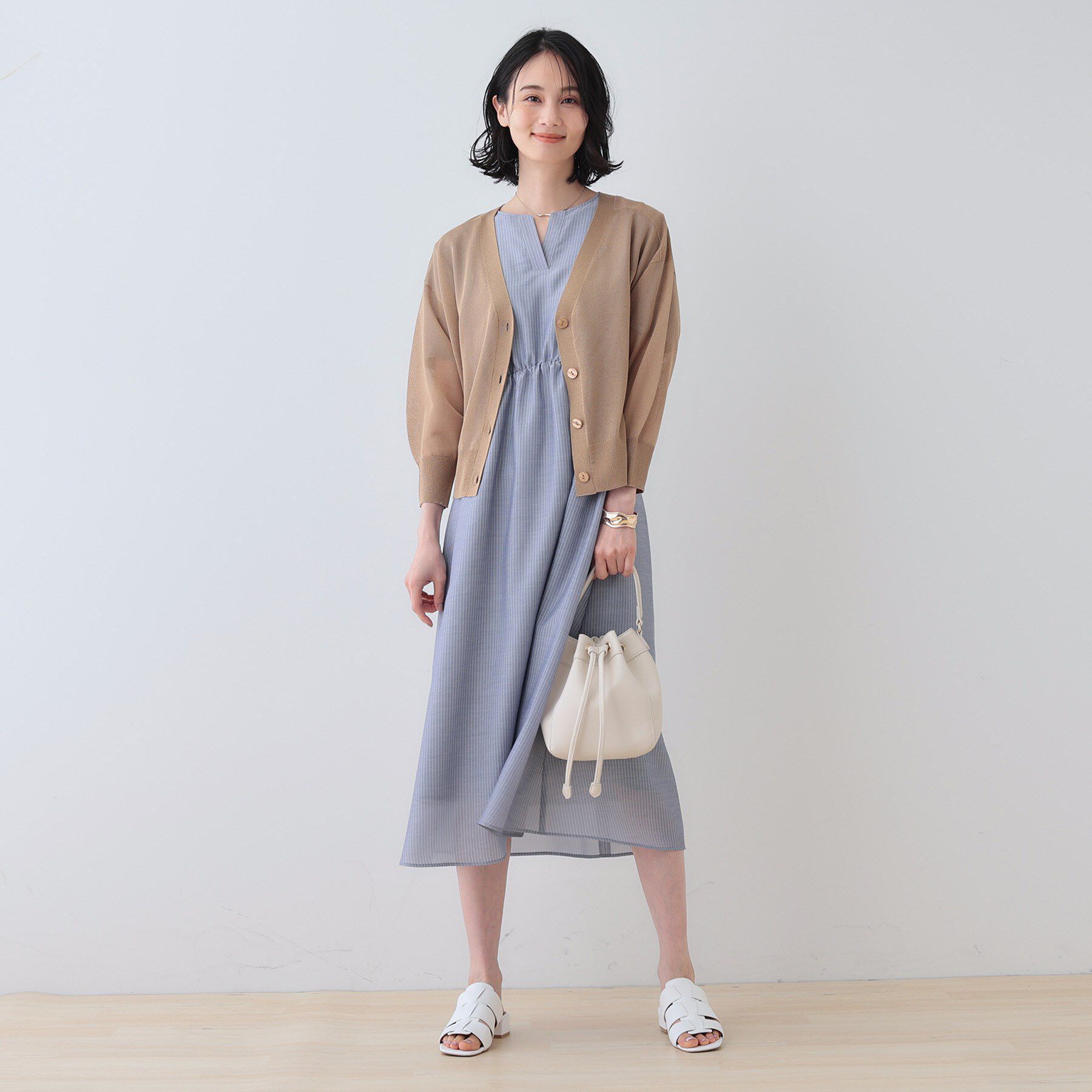 INDIVI「【洗える／エアリー】ハイウエストワンピース」|ワンピース|