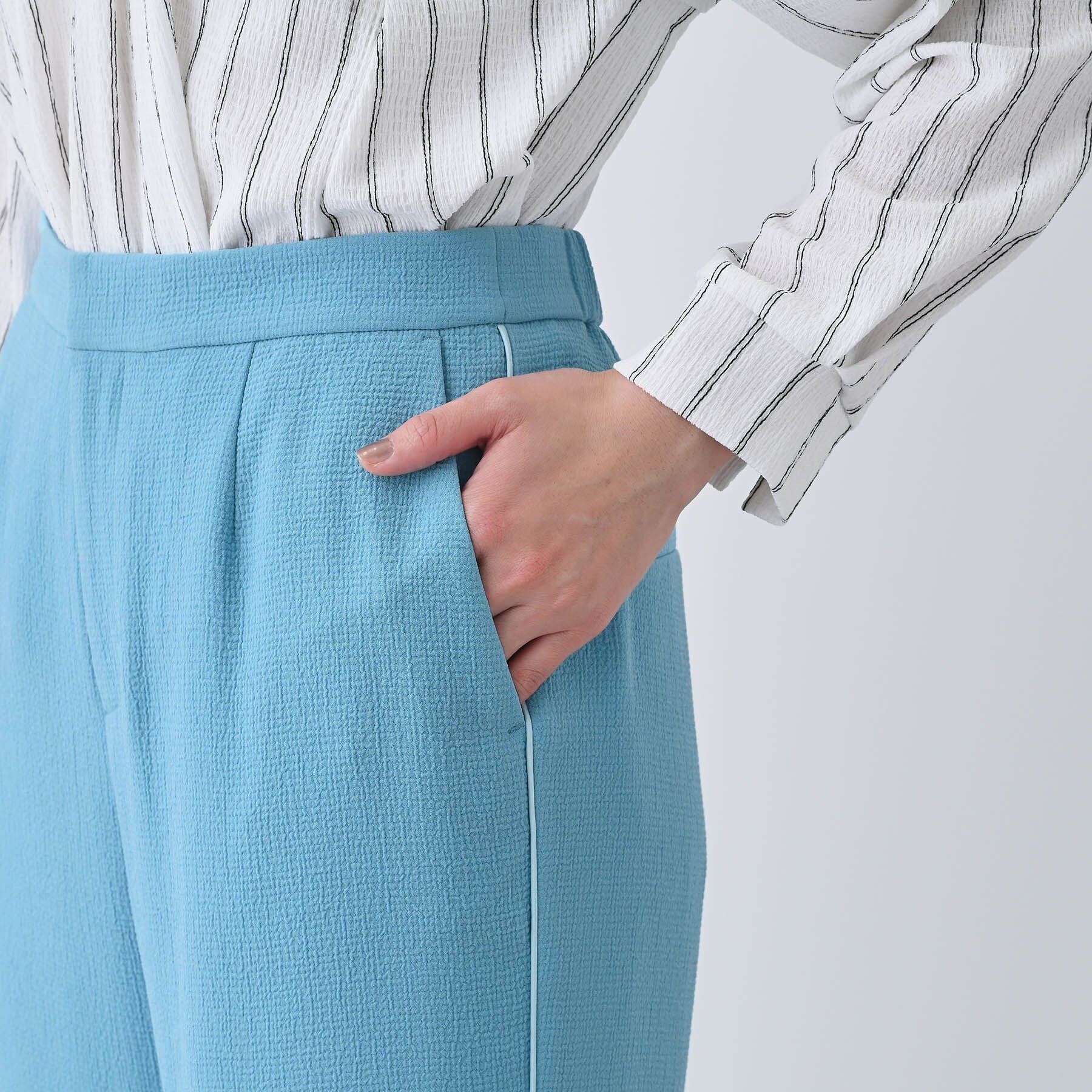 INDIVI「【洗える】サイドライン ストレートパンツ」|その他|