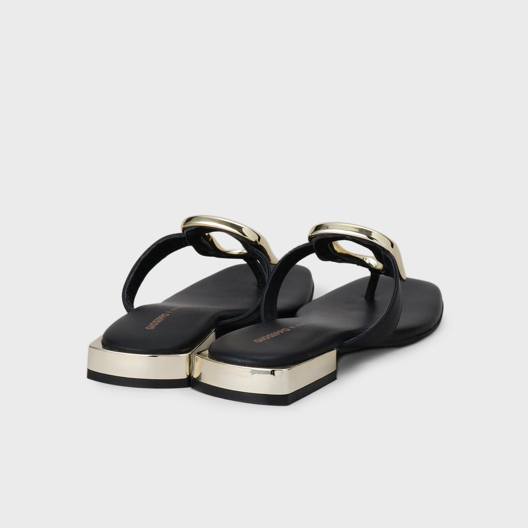 GALLEST「【GIOSEPPO】ブラックレザーサンダル」|サンダル|