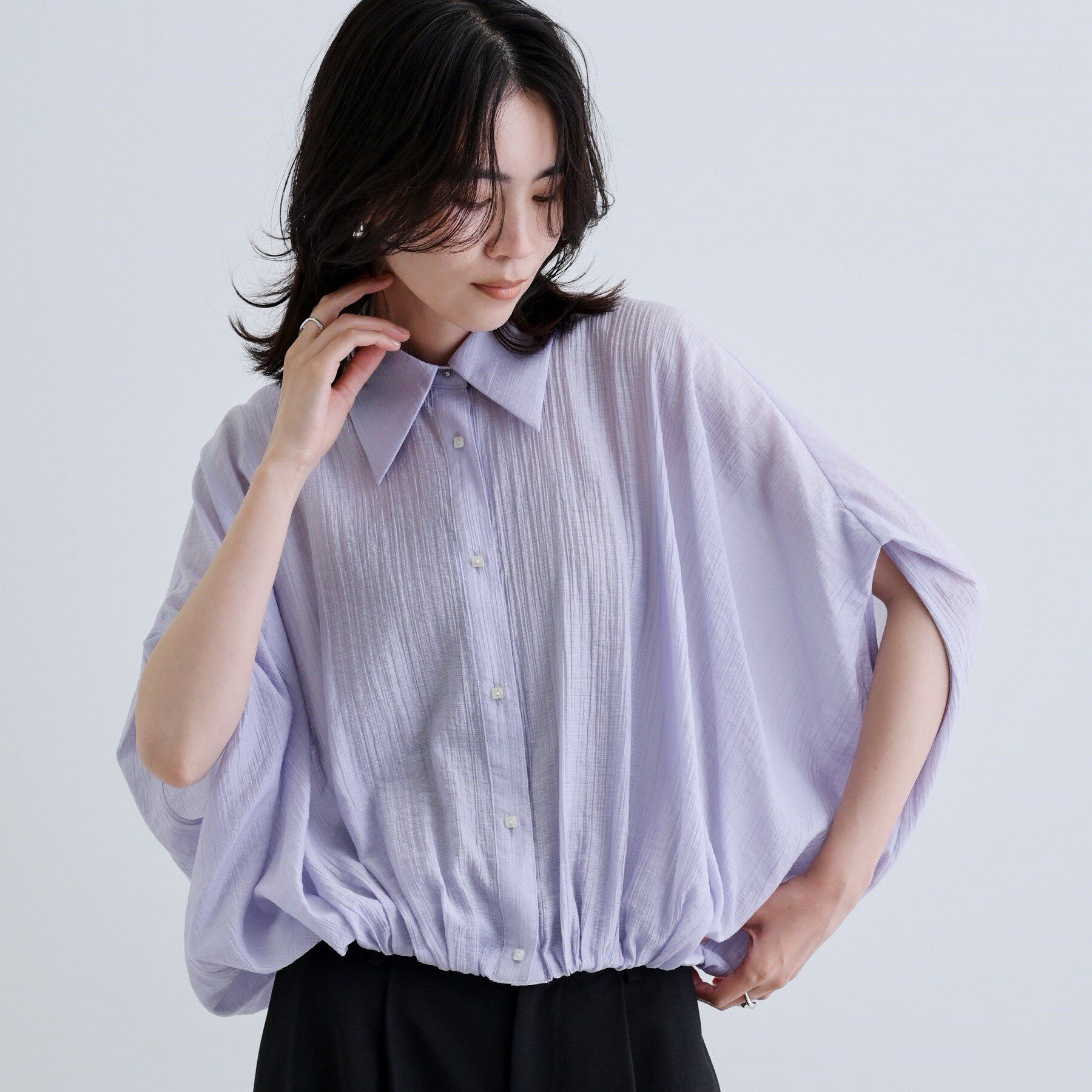 GALLEST「バルーンフォルムブラウス」|シャツ・ブラウス|ラベンダー(080)