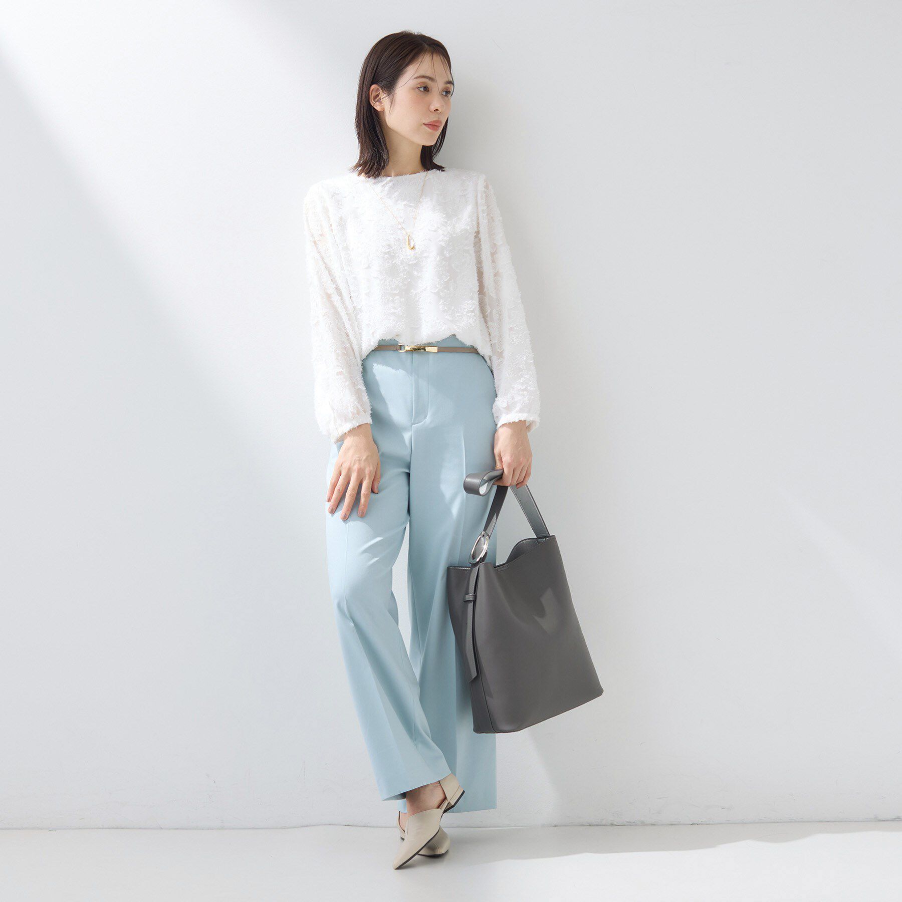 INDIVI「【A4収納可能／合皮】配色デザインワンショルダーバッグ」|ショルダー・メッセンジャー|