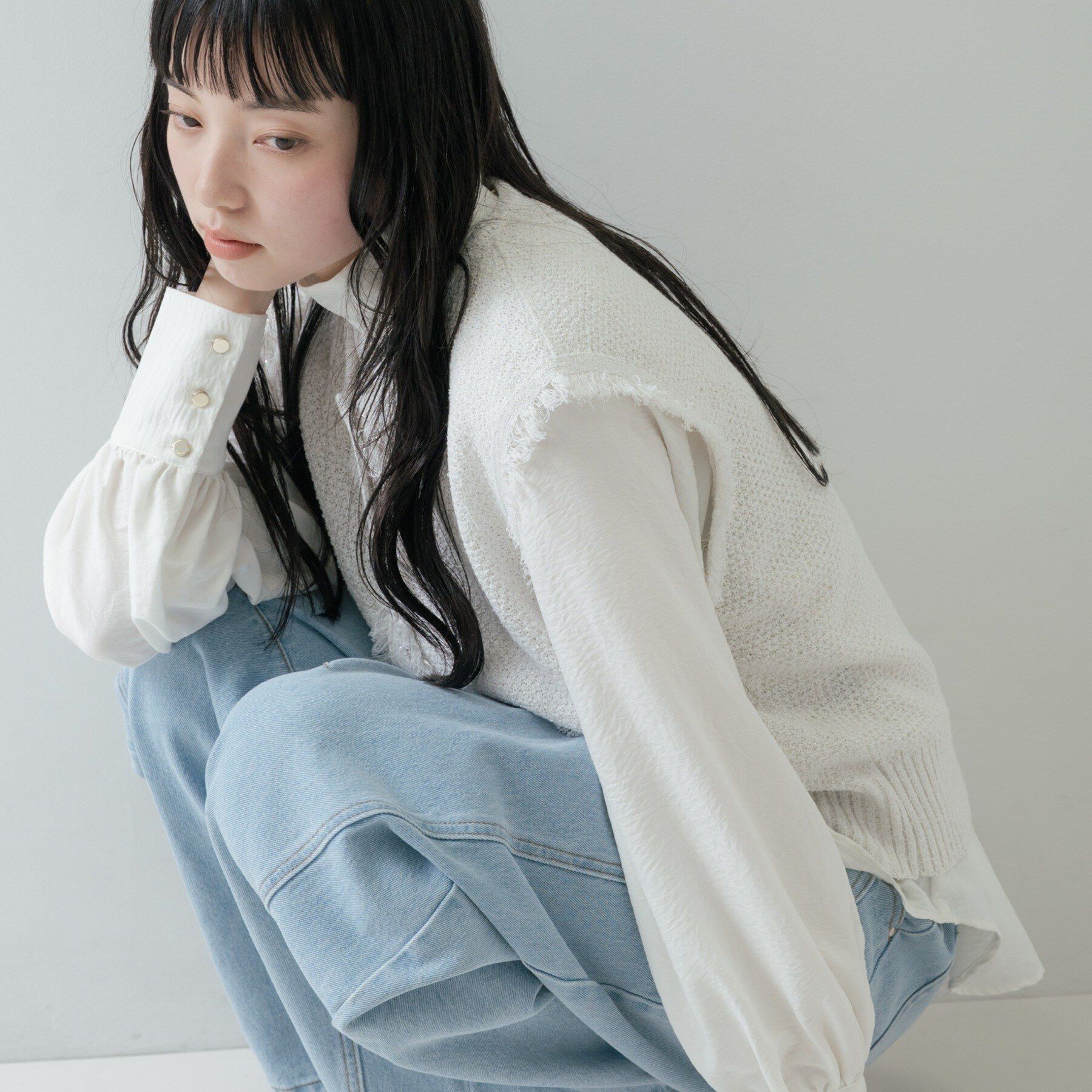 GALLEST「【オケージョン／セレモニー対応】ラメニットベスト」|ベスト・ジレ|