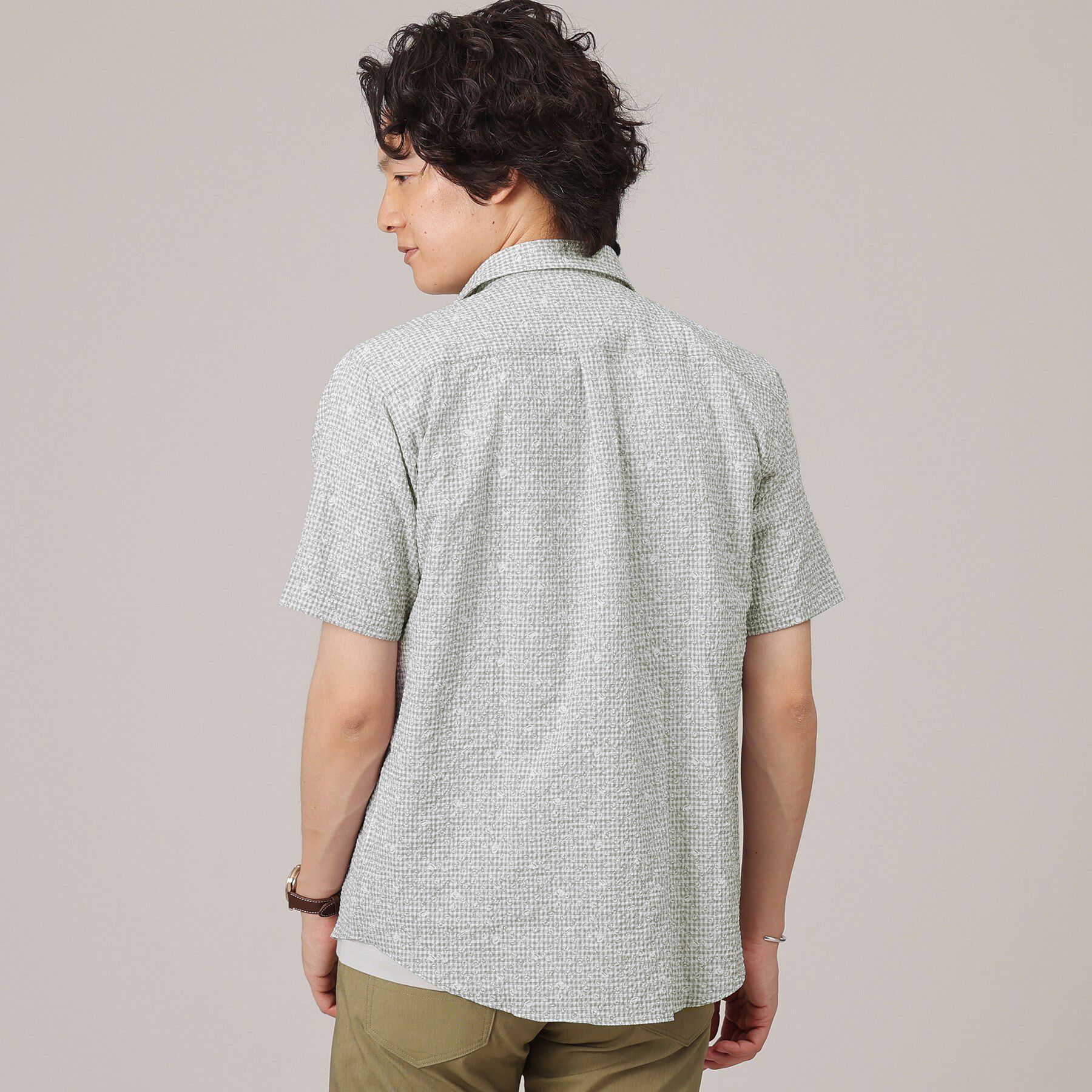 TAKEO KIKUCHI「【無地・チェック・ボタニカル柄】リップル シャツ」|シャツ・ブラウス|