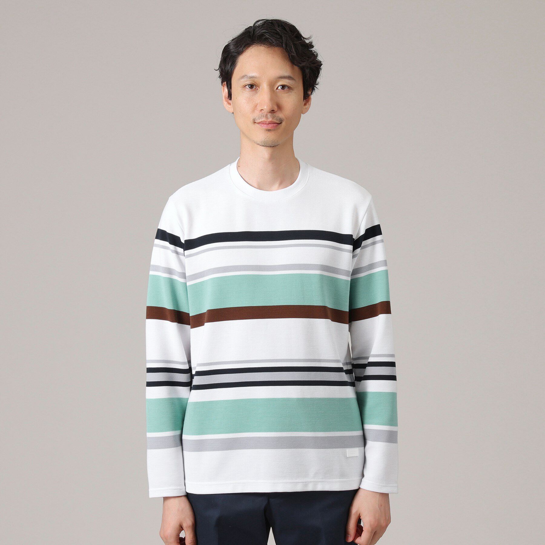 TAKEO KIKUCHI「リップルパネルボーダーカットソー」|Tシャツ・カットソー|