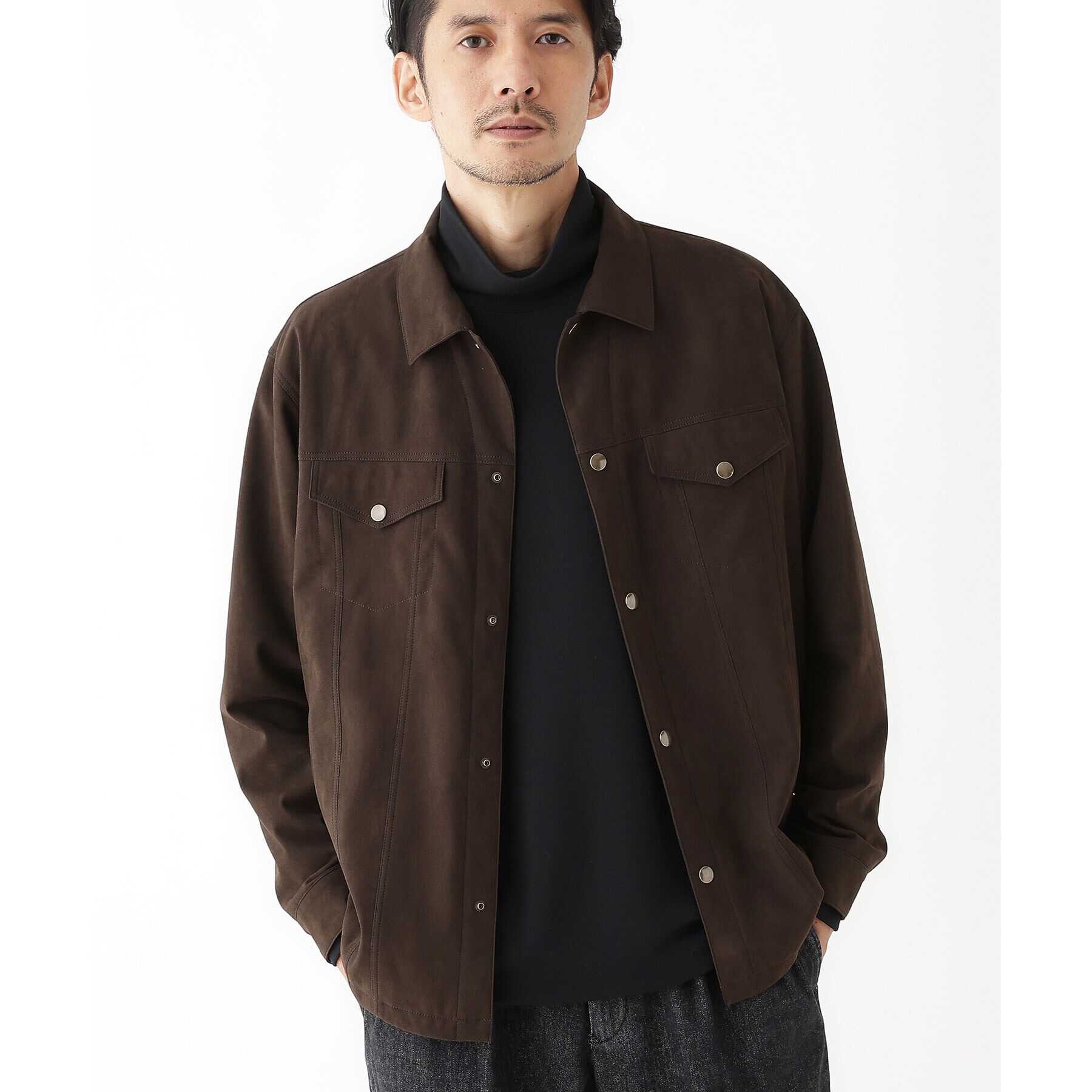 TAKEO KIKUCHI「【THE FLAGSHIP】ウール混 オフネック プルオーバー」|Tシャツ・カットソー|