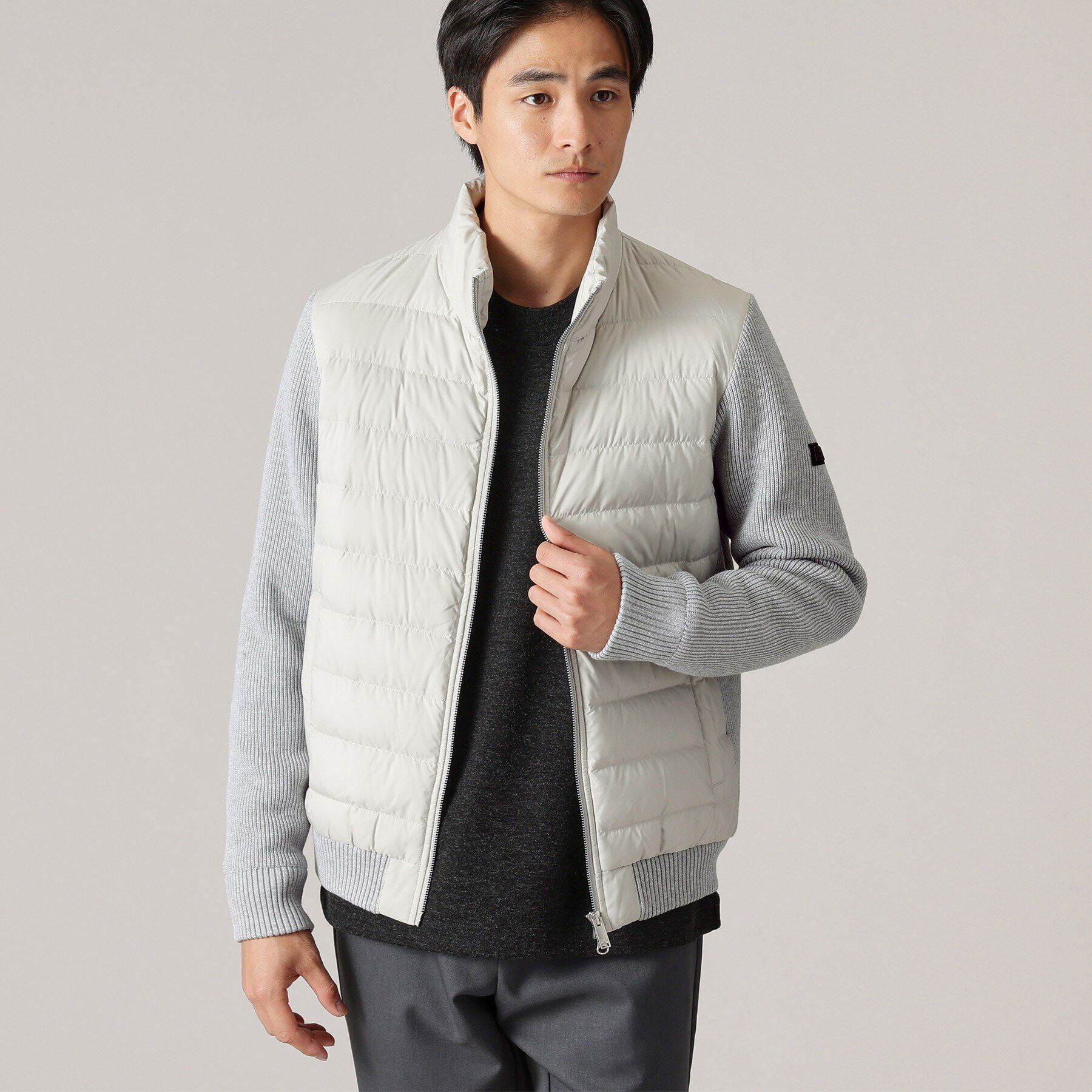 TAKEO KIKUCHI「【コンパクトダウン】ニットコンビ ダウンブルゾン」|ブルゾン・スタジャン|