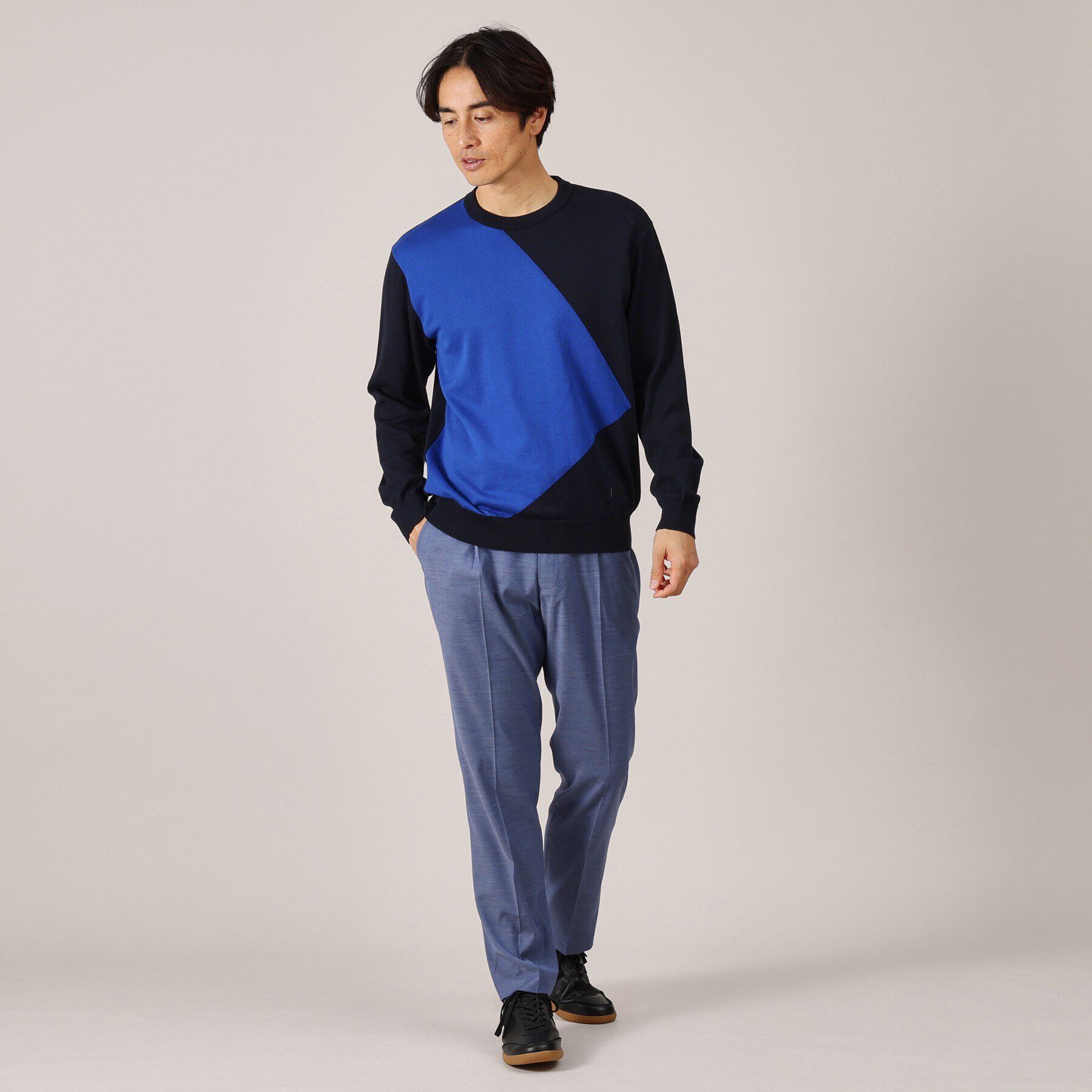 TAKEO KIKUCHI「【Made in JAPAN】スクエア インターシャ ニット」|ニット・セーター|