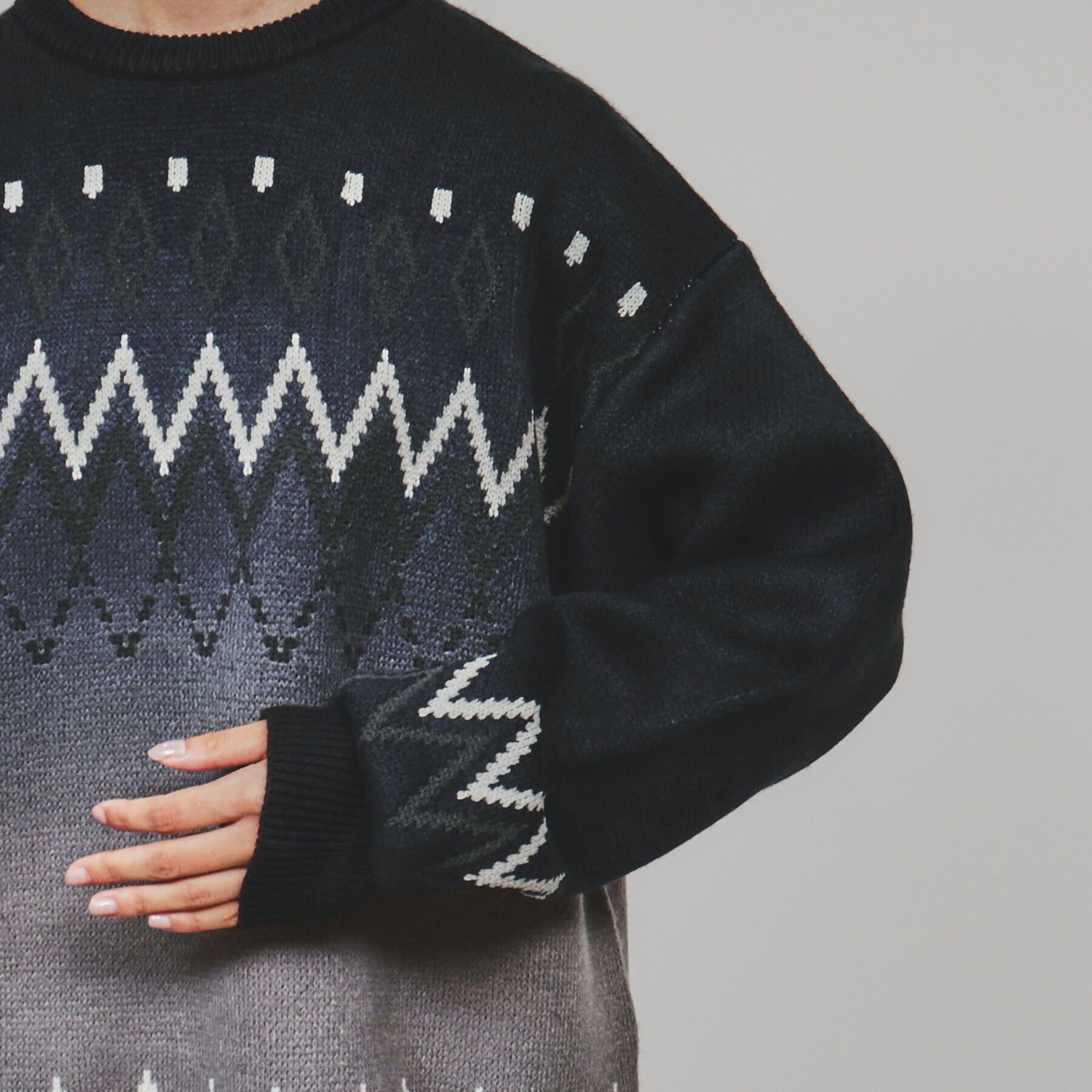 tk.TAKEO KIKUCHI「グラデダイフェアアイルニット」|ニット・セーター|