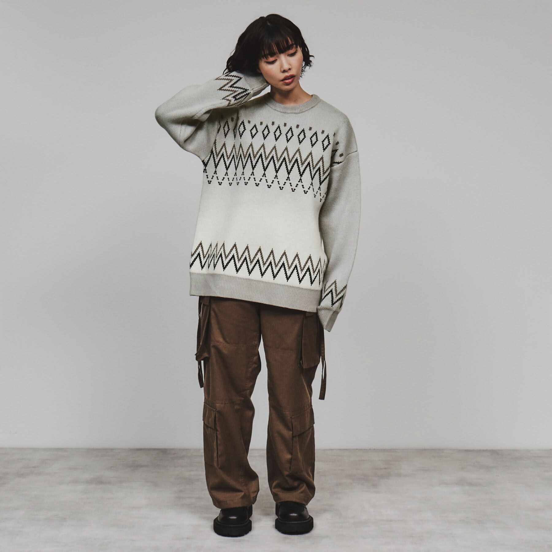 tk.TAKEO KIKUCHI「グラデダイフェアアイルニット」|ニット・セーター|