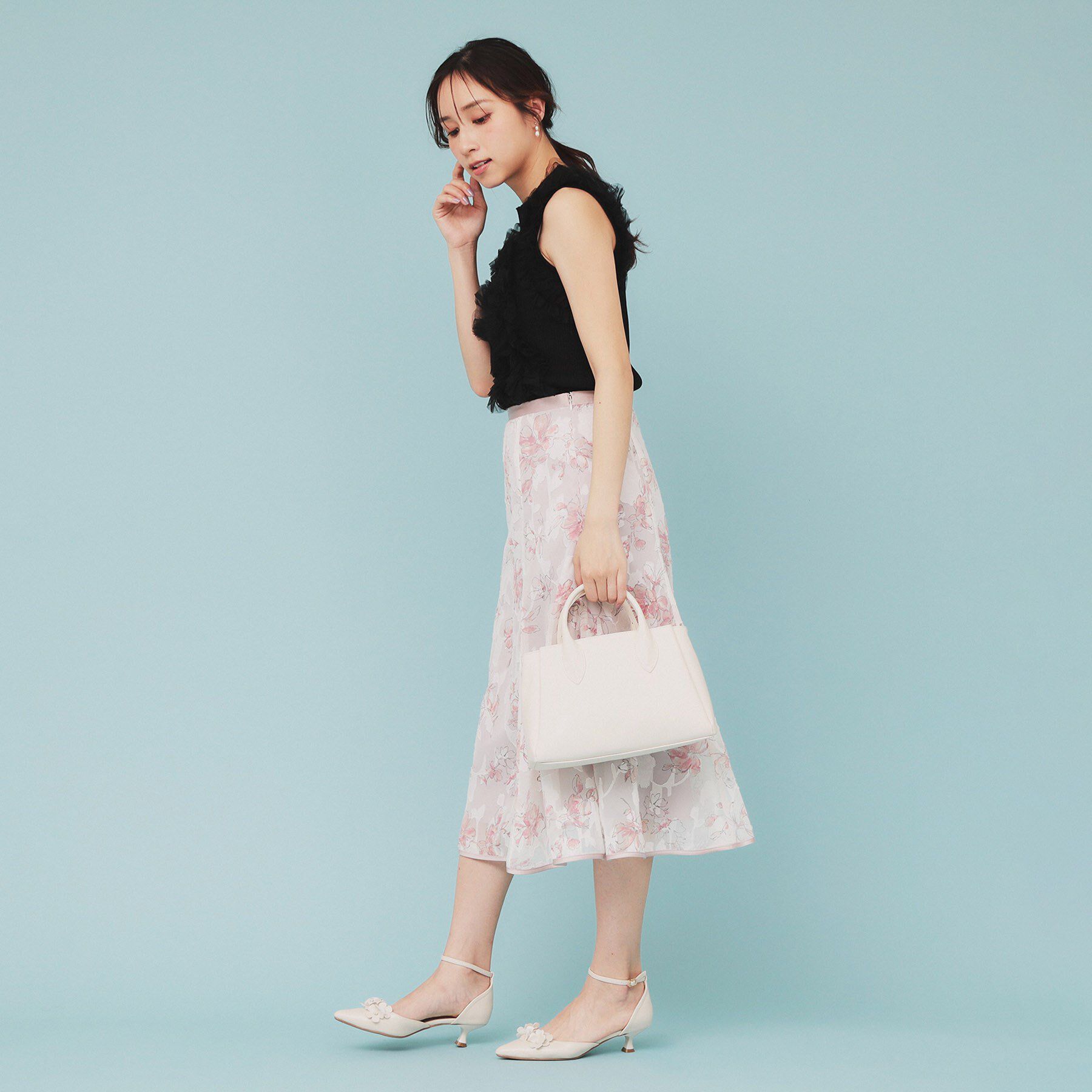 index「ランダムチュールフリルノースリブニット【洗濯機洗い可】」|ニット・セーター|