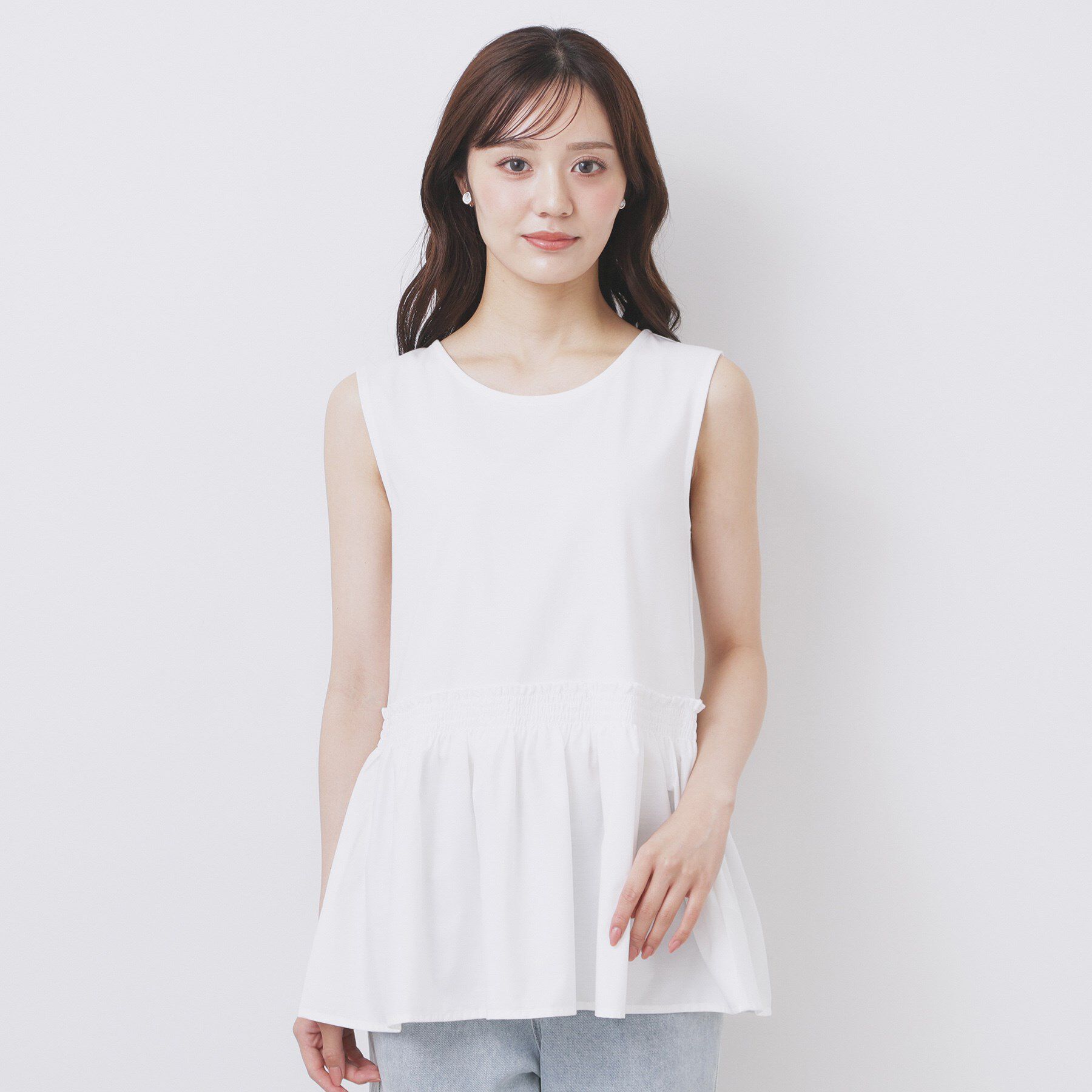 index「ノースリペプラムドッキングトップス【洗濯機洗い可/接触冷感】」|Tシャツ・カットソー|