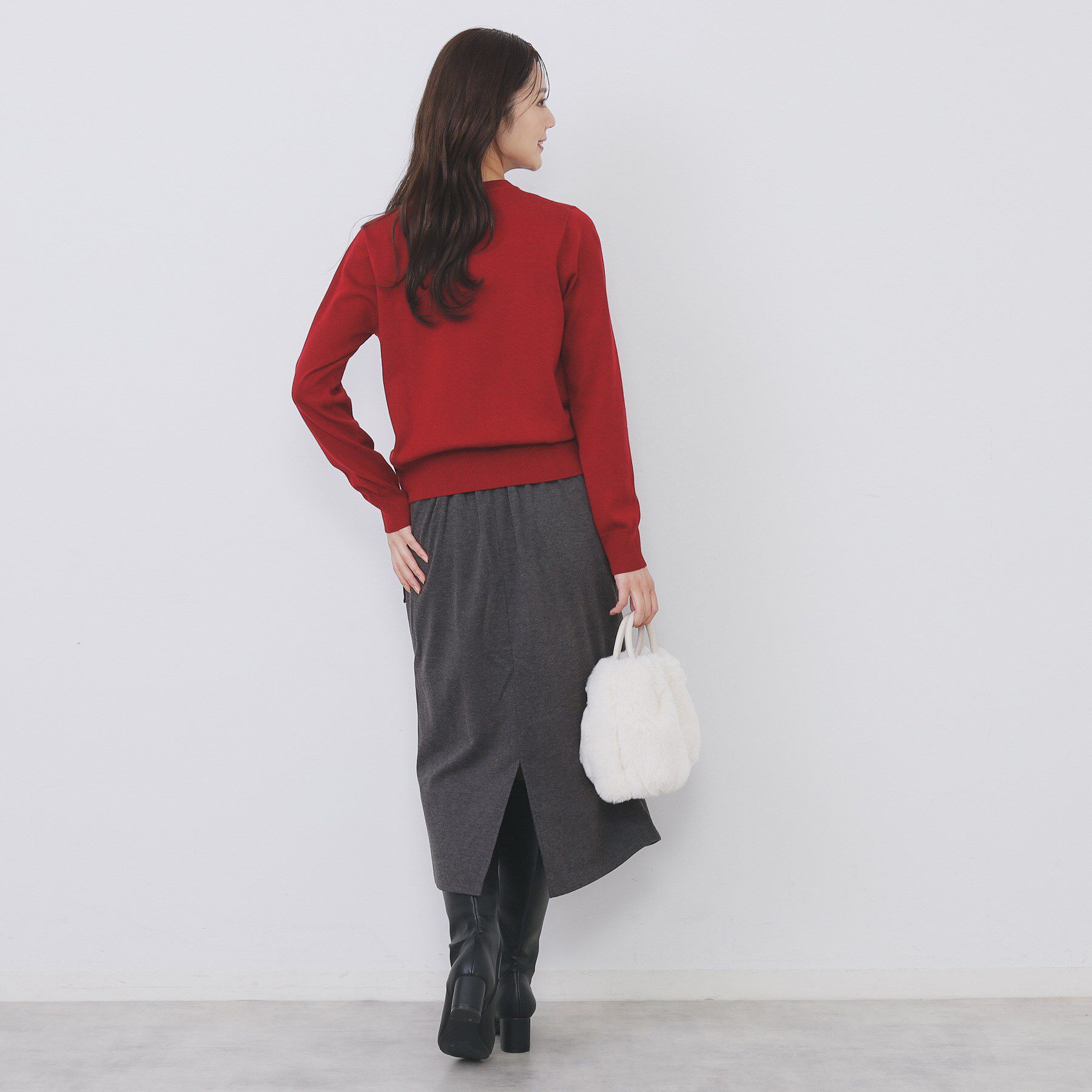 index「ビジュークルーネックカーディガン【洗濯機OK】《7col/XS～LL》」|カーディガン|