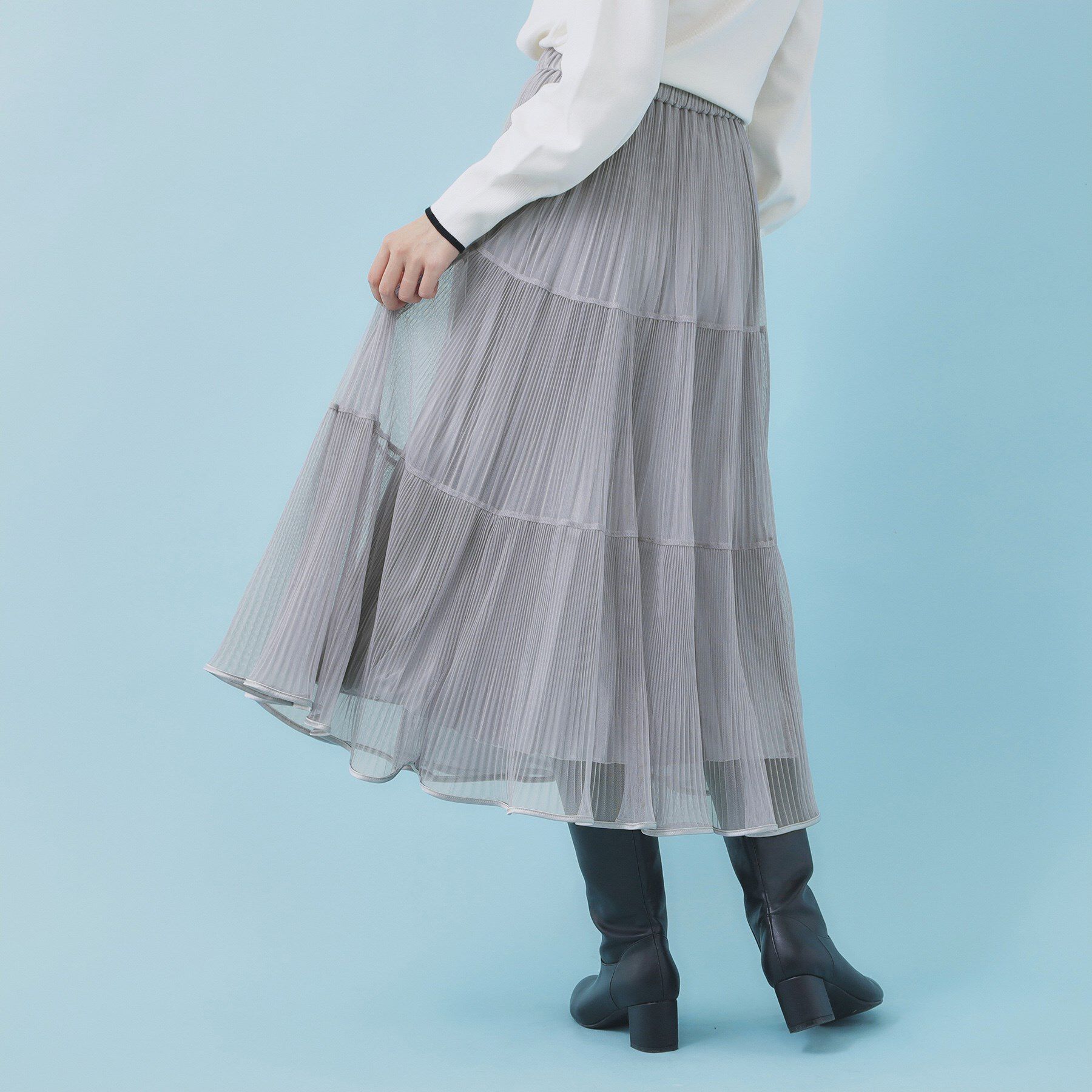 index「リバーシブルチュールティアードフレアスカート【洗濯機OK】」|スカート|