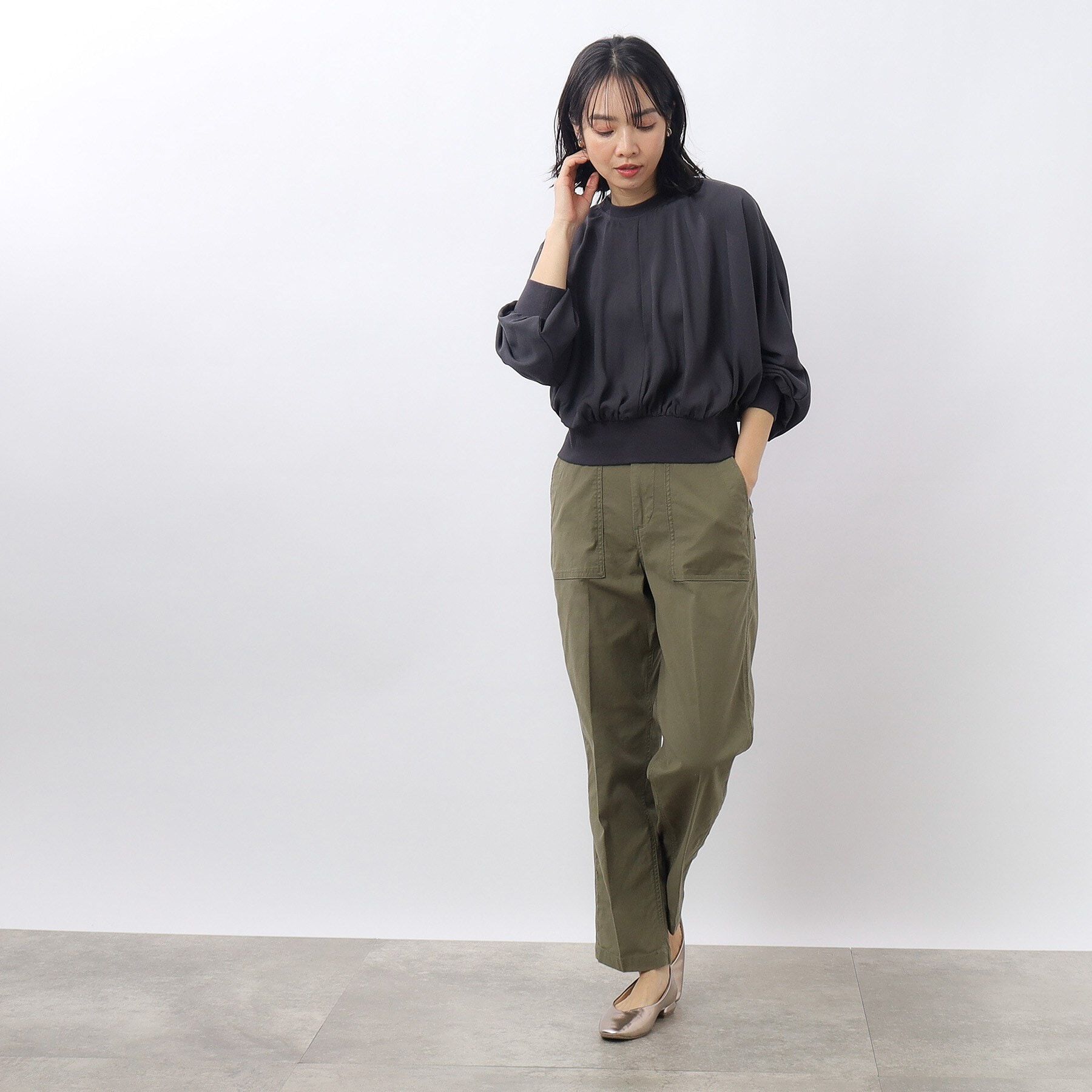 OPAQUE.CLIP「オーガニックコットン混 ベイカーパンツ」|その他|