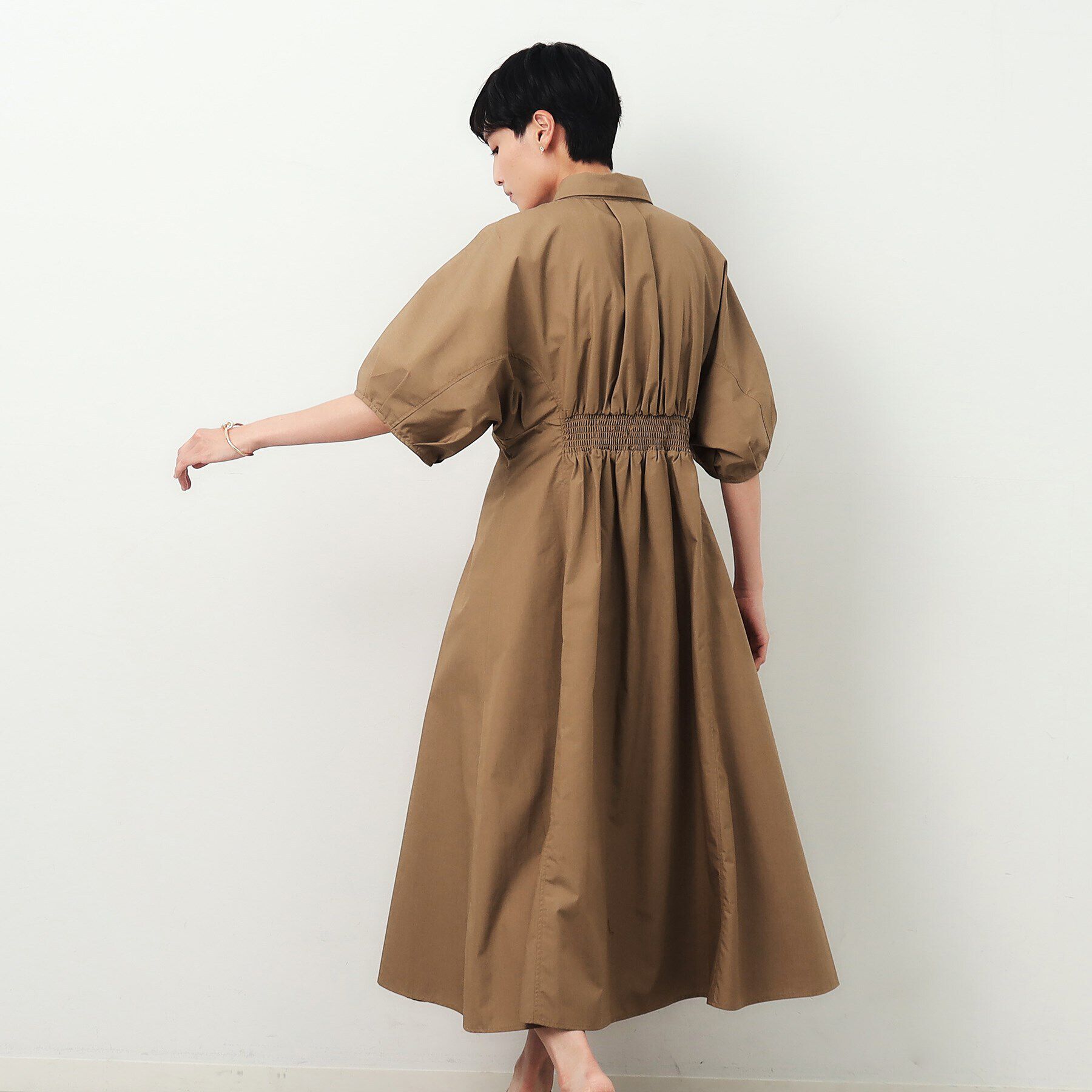 OPAQUE.CLIP「ドルマンスリーブシャツワンピース【洗濯機洗い可】」|ワンピース|