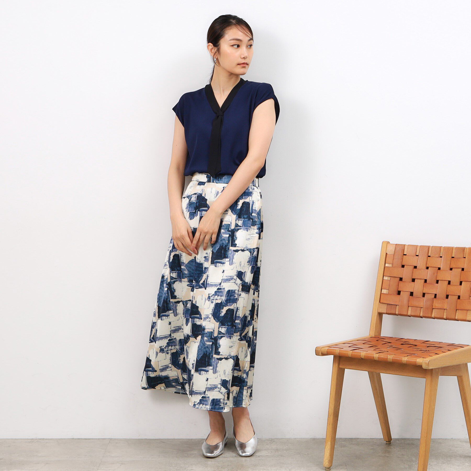 OPAQUE.CLIP「《美人百花掲載》クールタッチボウタイニット【接触冷感/UVケア/洗濯機洗い可】」|ニット・セーター|