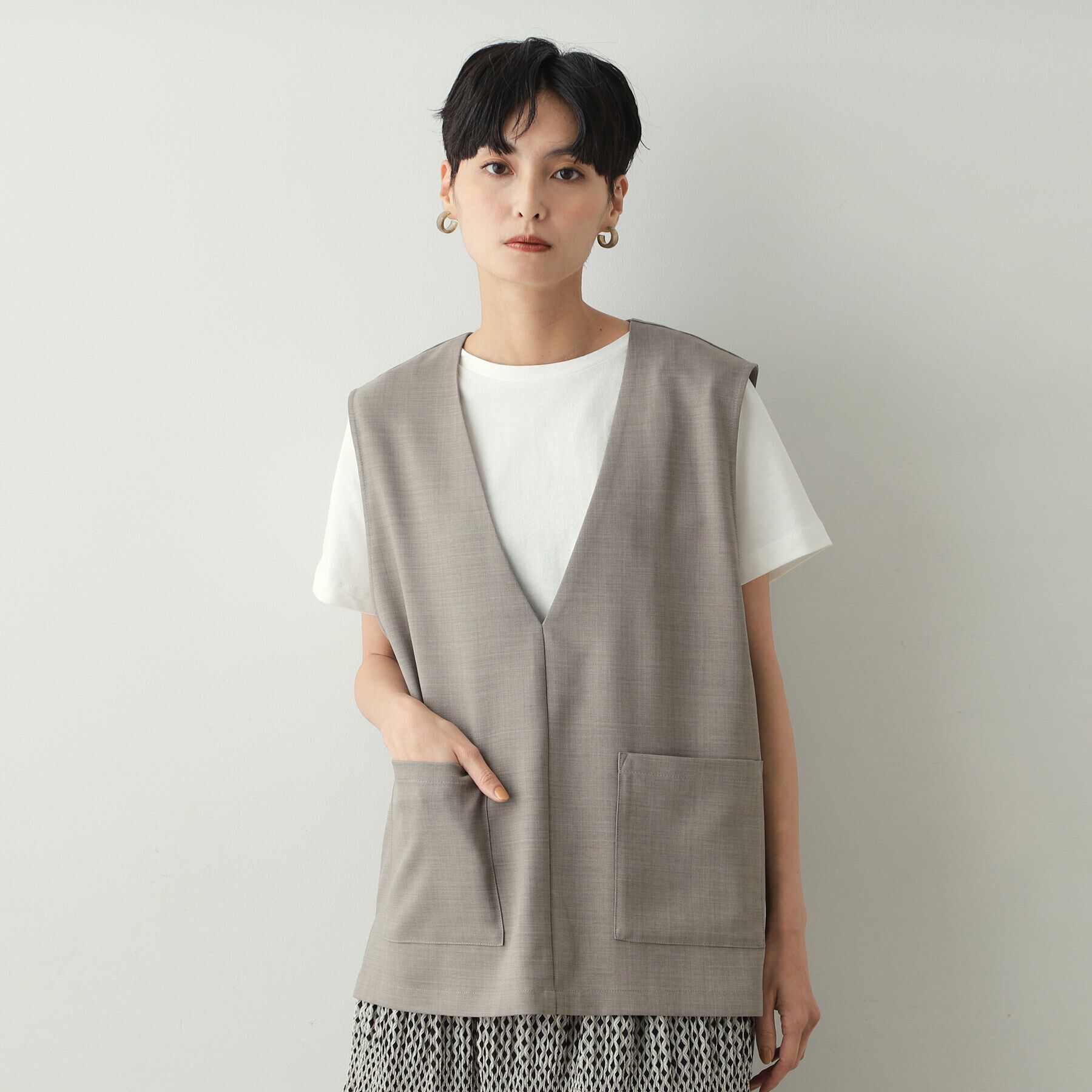 OPAQUE.CLIP「ベーシックTシャツ【接触冷感／UVケア／汗染み防止】」|Tシャツ・カットソー|ホワイト(901)