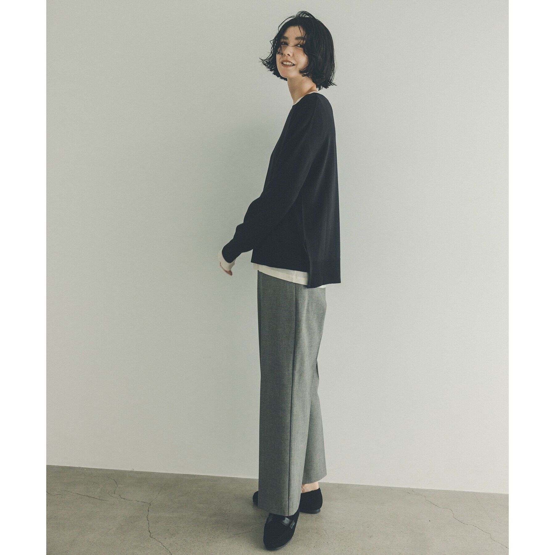 OPAQUE.CLIP「《S-LLsize/6color》ボートネックニット／FILIVIVI・フィルビビ【洗濯機洗い可】」|ニット・セーター|