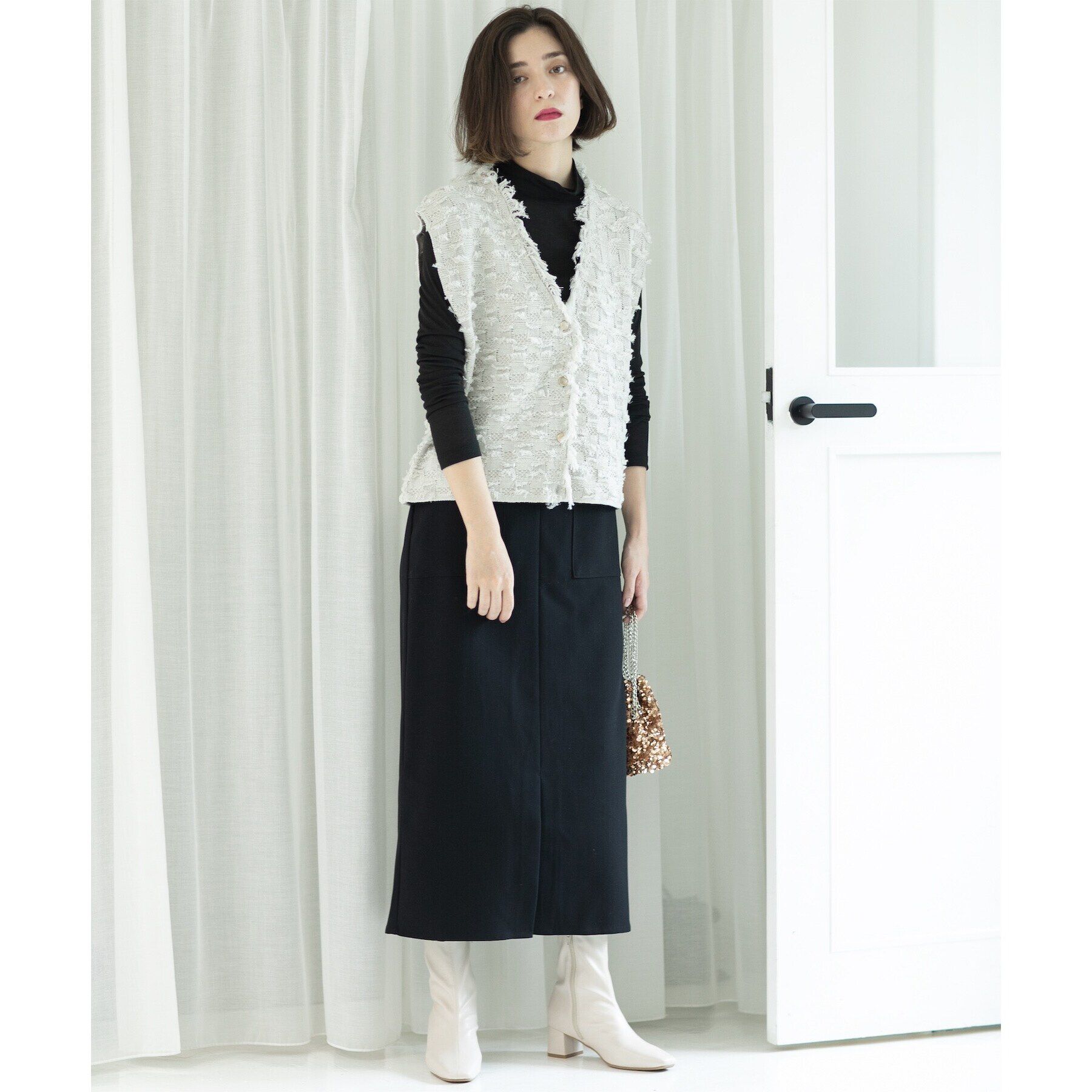 OPAQUE.CLIP「ストレッチタイトスカート【洗濯機洗い可】」|スカート|