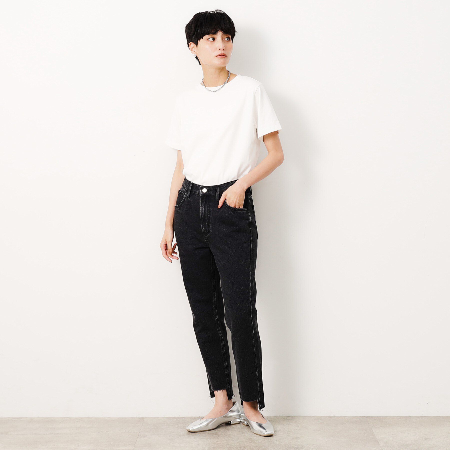 OPAQUE.CLIP「≪Lee別注≫ステップヘムテーパードデニムパンツ」|デニム|