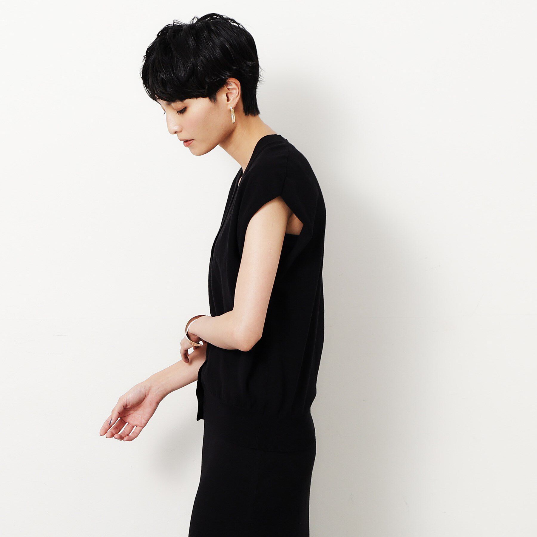 OPAQUE.CLIP「Vネックニットベスト/セットアップ対応【洗濯機洗い可】」|ベスト・ジレ|