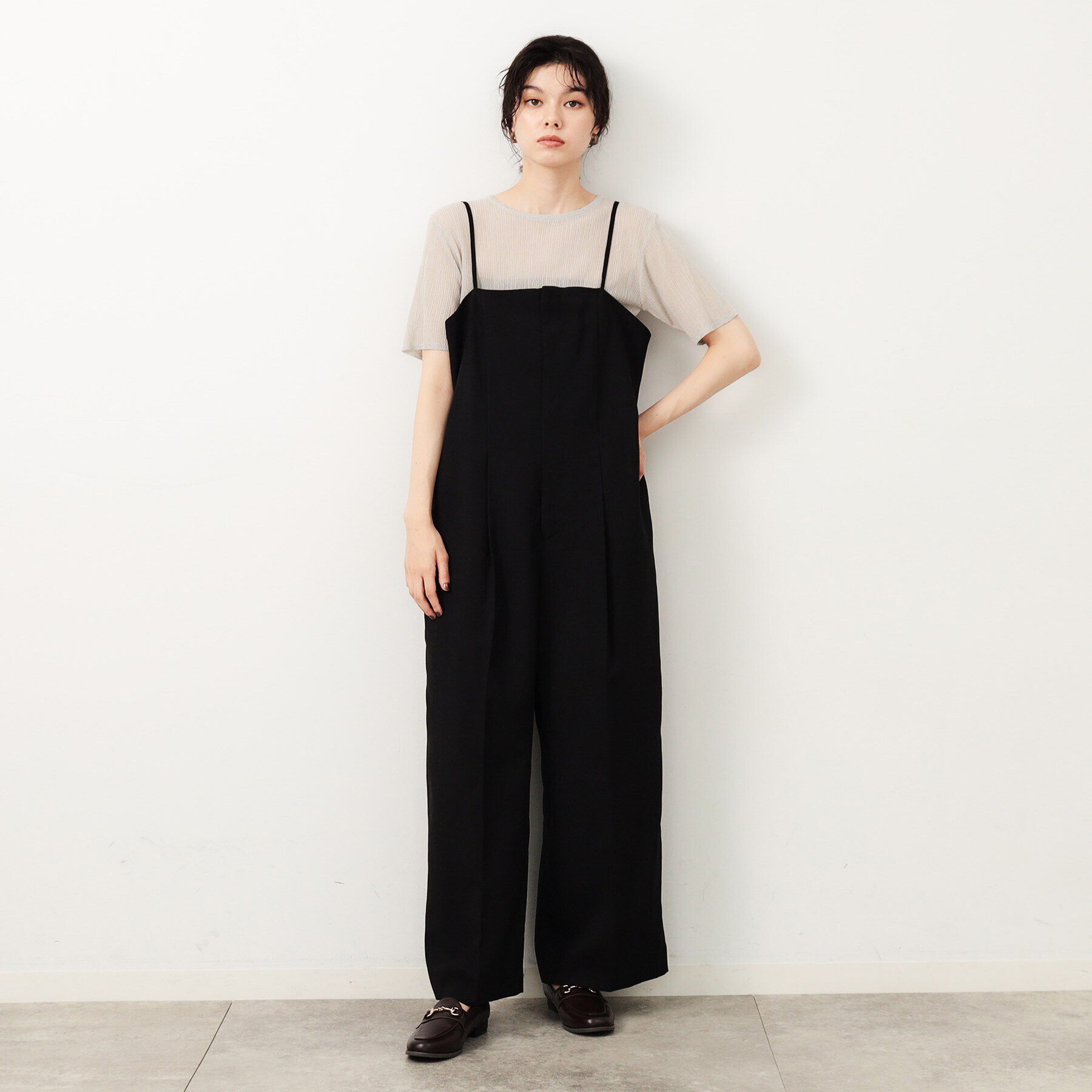 OPAQUE.CLIP「リネンライクオールインワン【洗濯機洗い可】」|オールインワン|