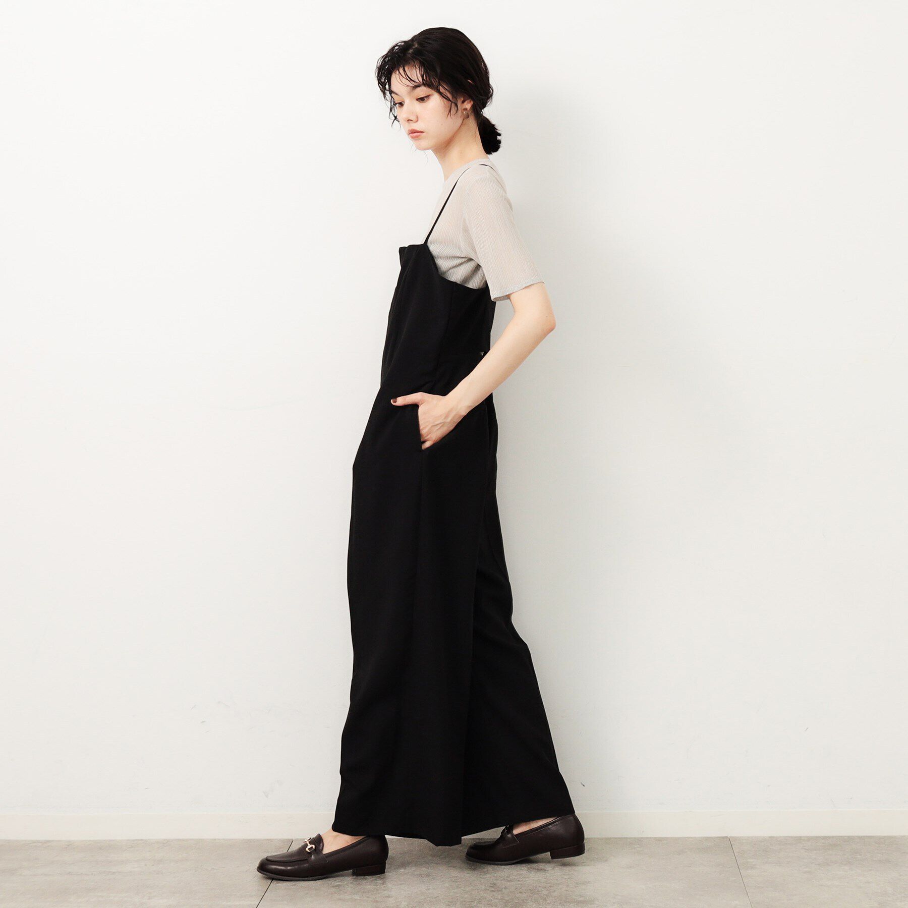 OPAQUE.CLIP「リネンライクオールインワン【洗濯機洗い可】」|オールインワン|